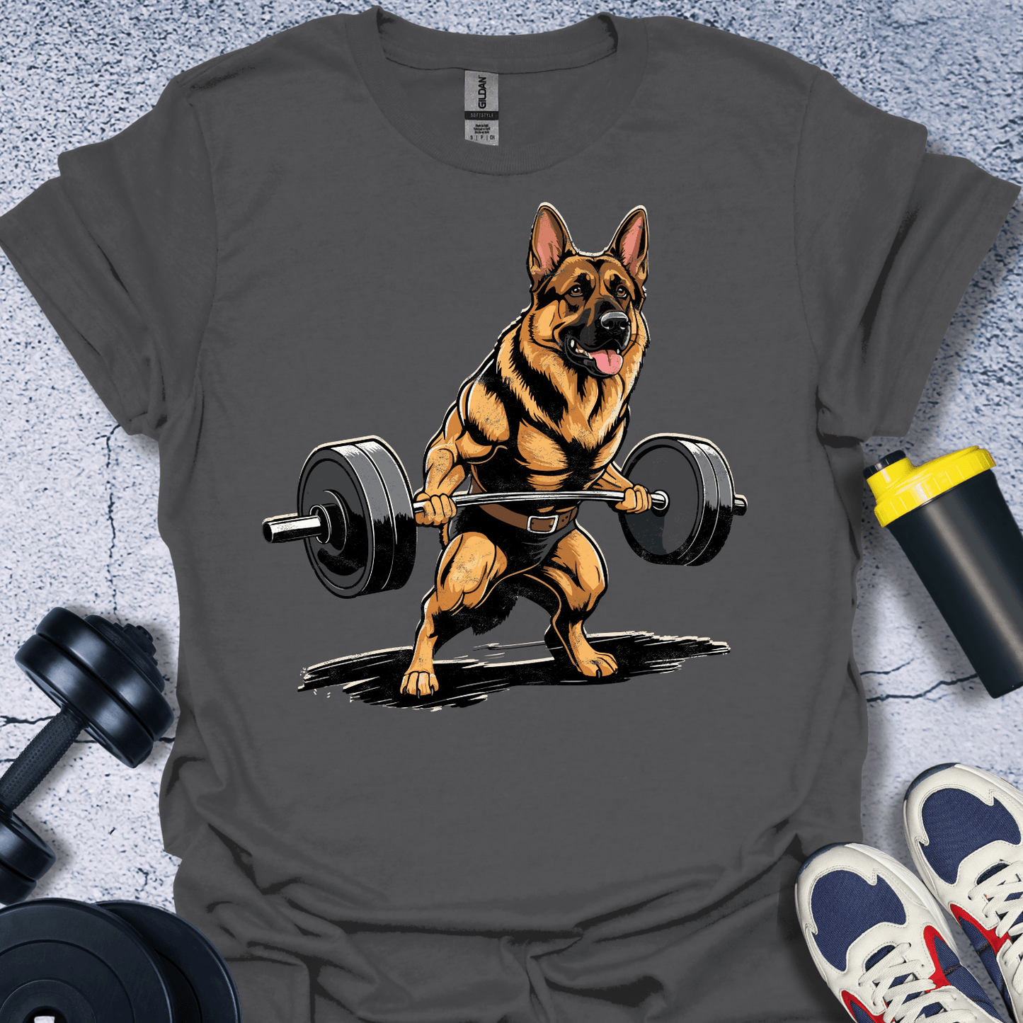 T-Shirt Charcoal / S German Shepherd Lifting T-Shirt