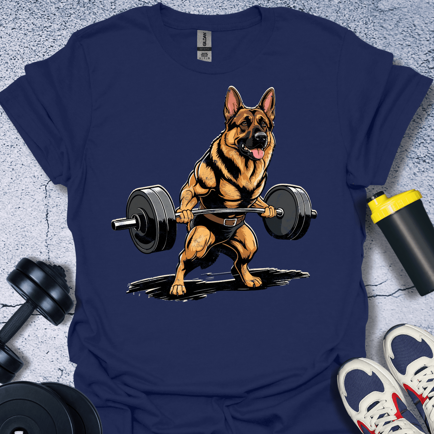 T-Shirt Navy / S German Shepherd Lifting T-Shirt