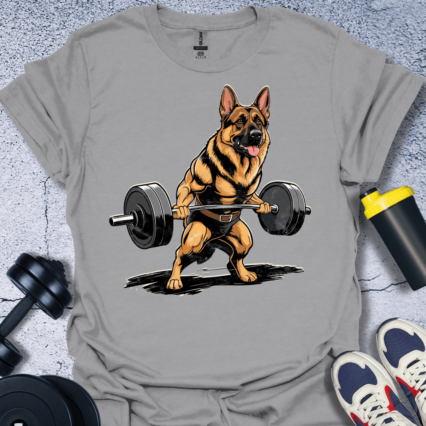 T-Shirt Sport Grey / S German Shepherd Lifting T-Shirt