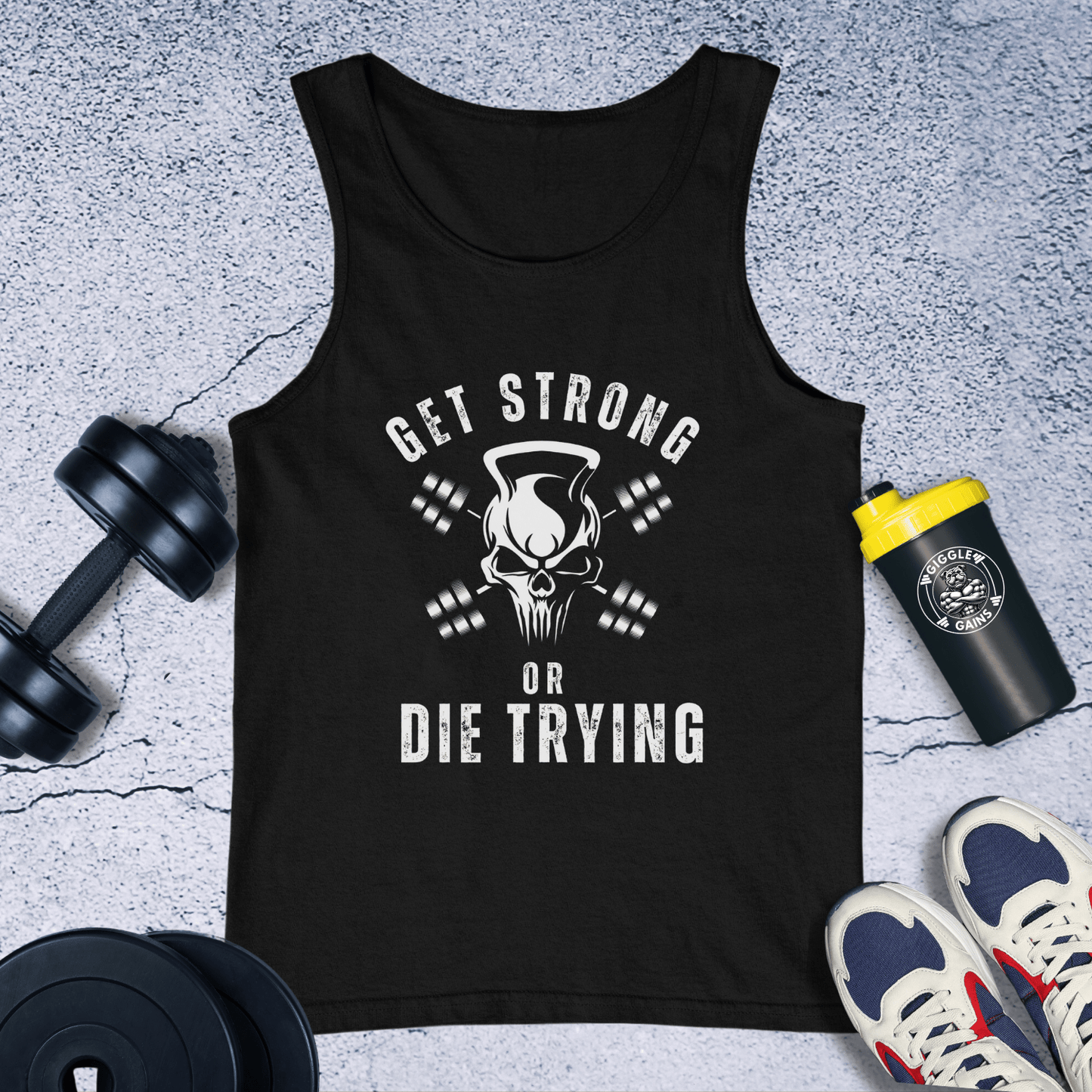 Tank Top Black / XS Get Strong Or Die Trying Tank Top