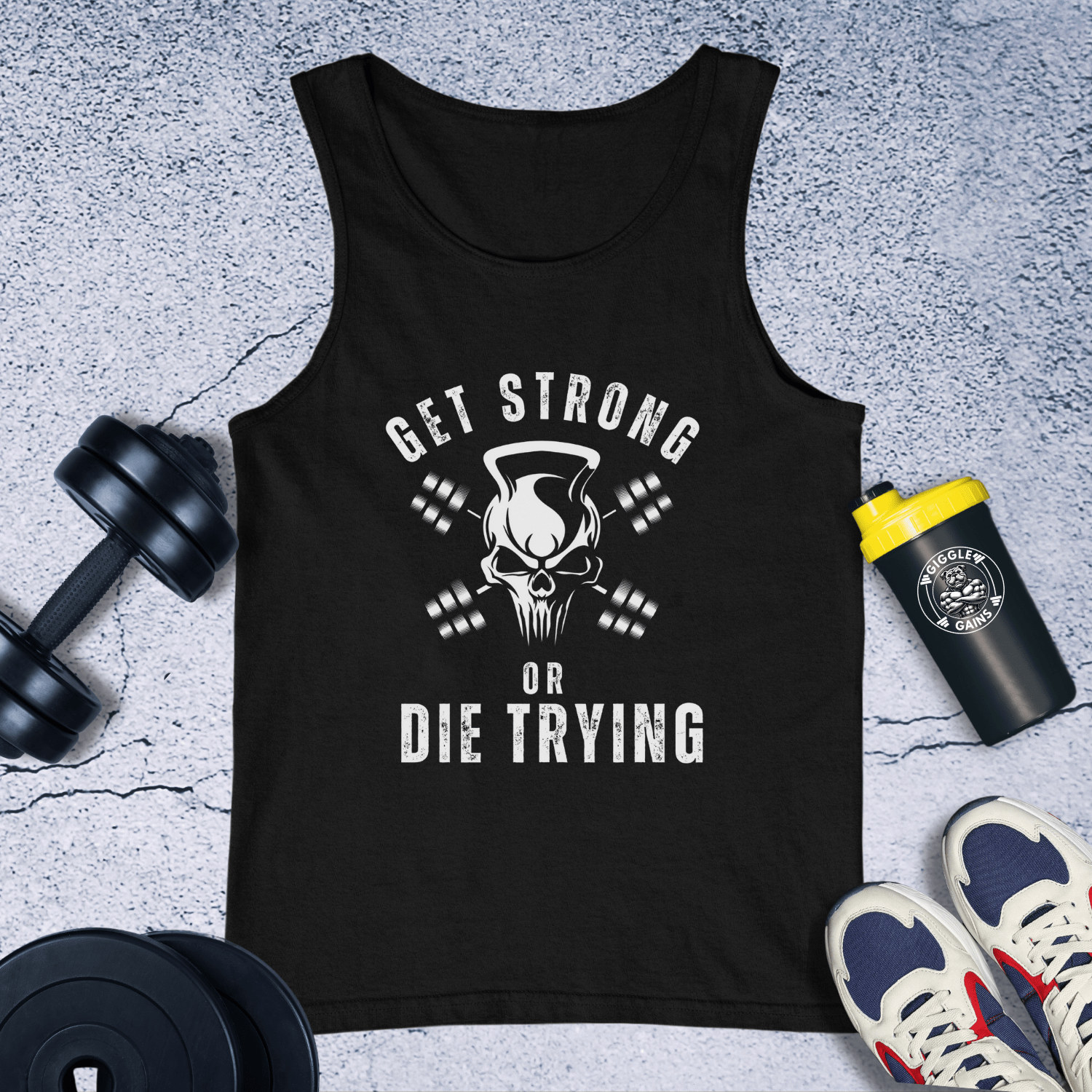 Tank Top Black / XS Get Strong Or Die Trying Tank Top