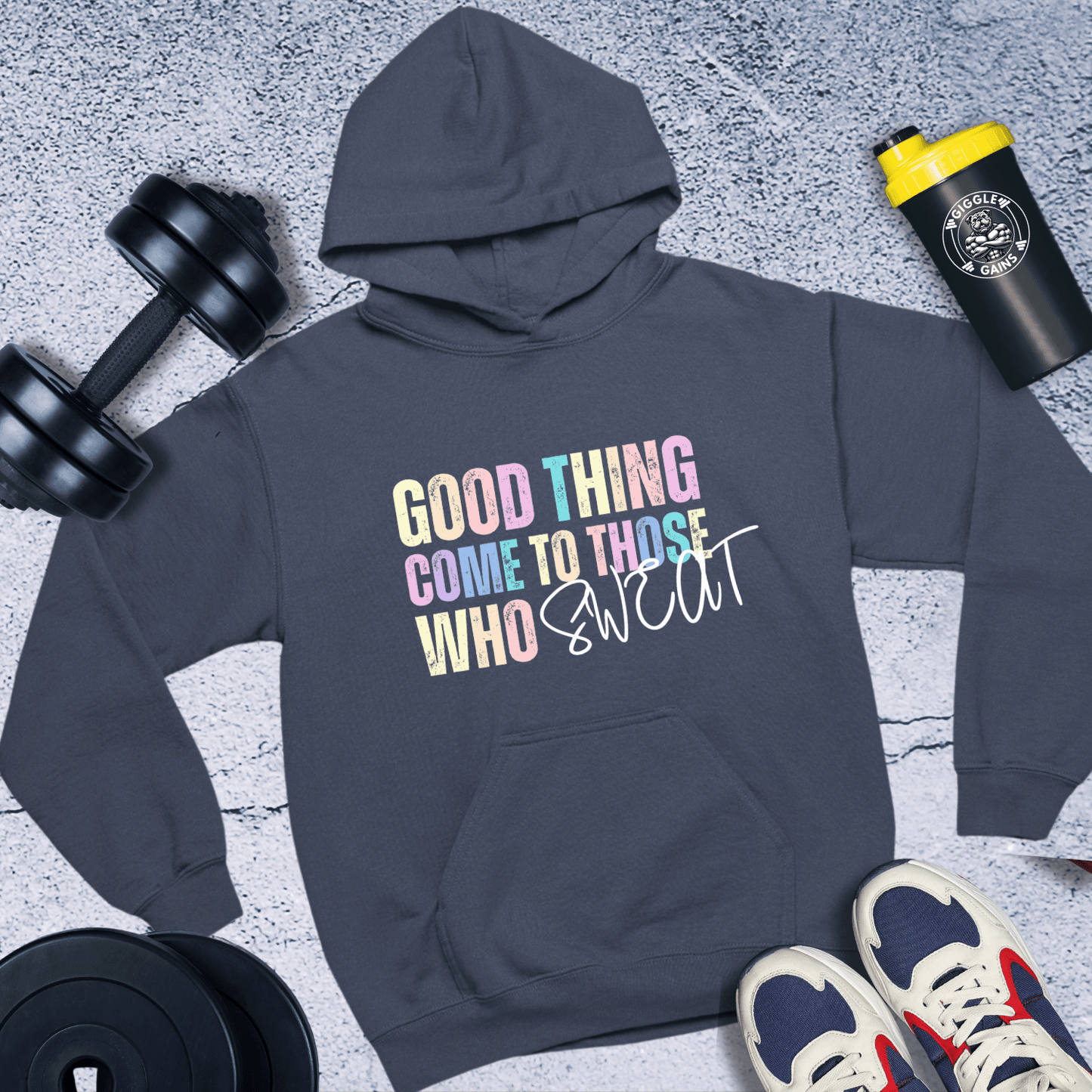 Hoodie Navy / S Good Things Come To Those Who Sweat Hoodie