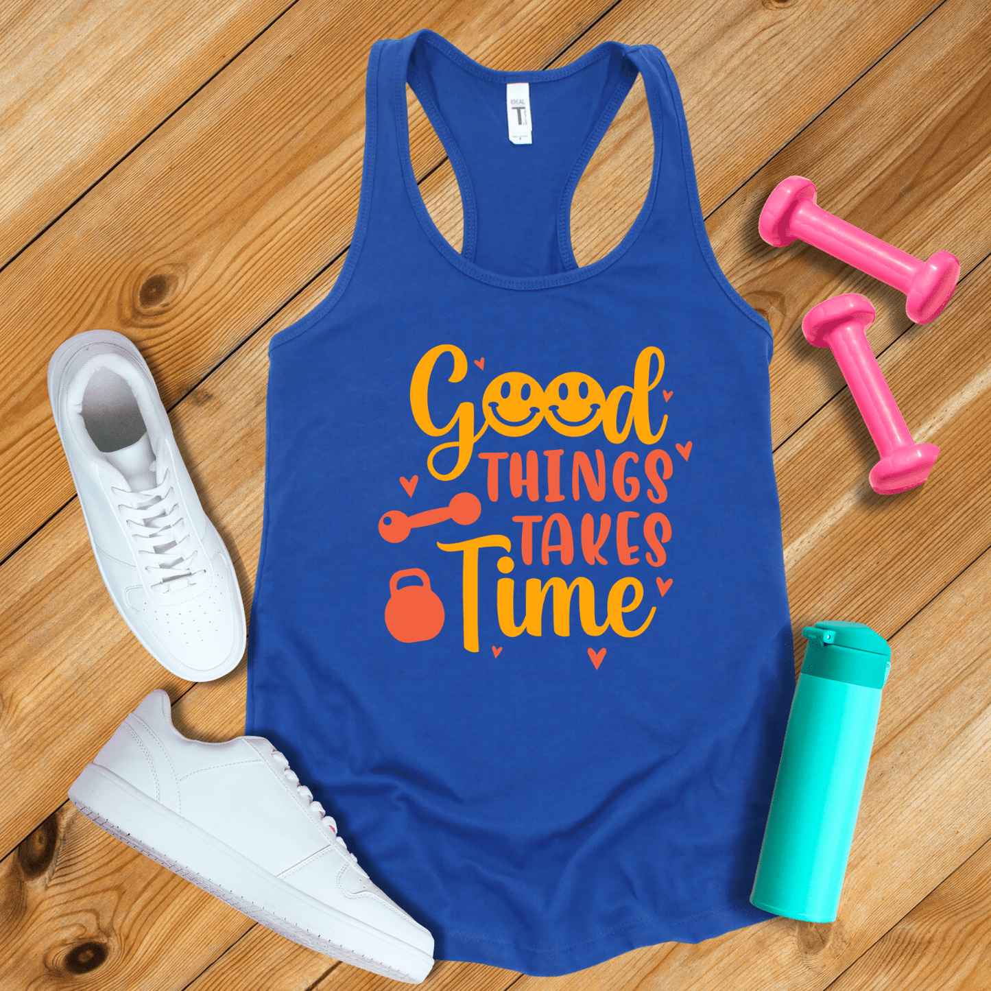 Tank Top Solid Royal / S Good Things Takes time Tank Top