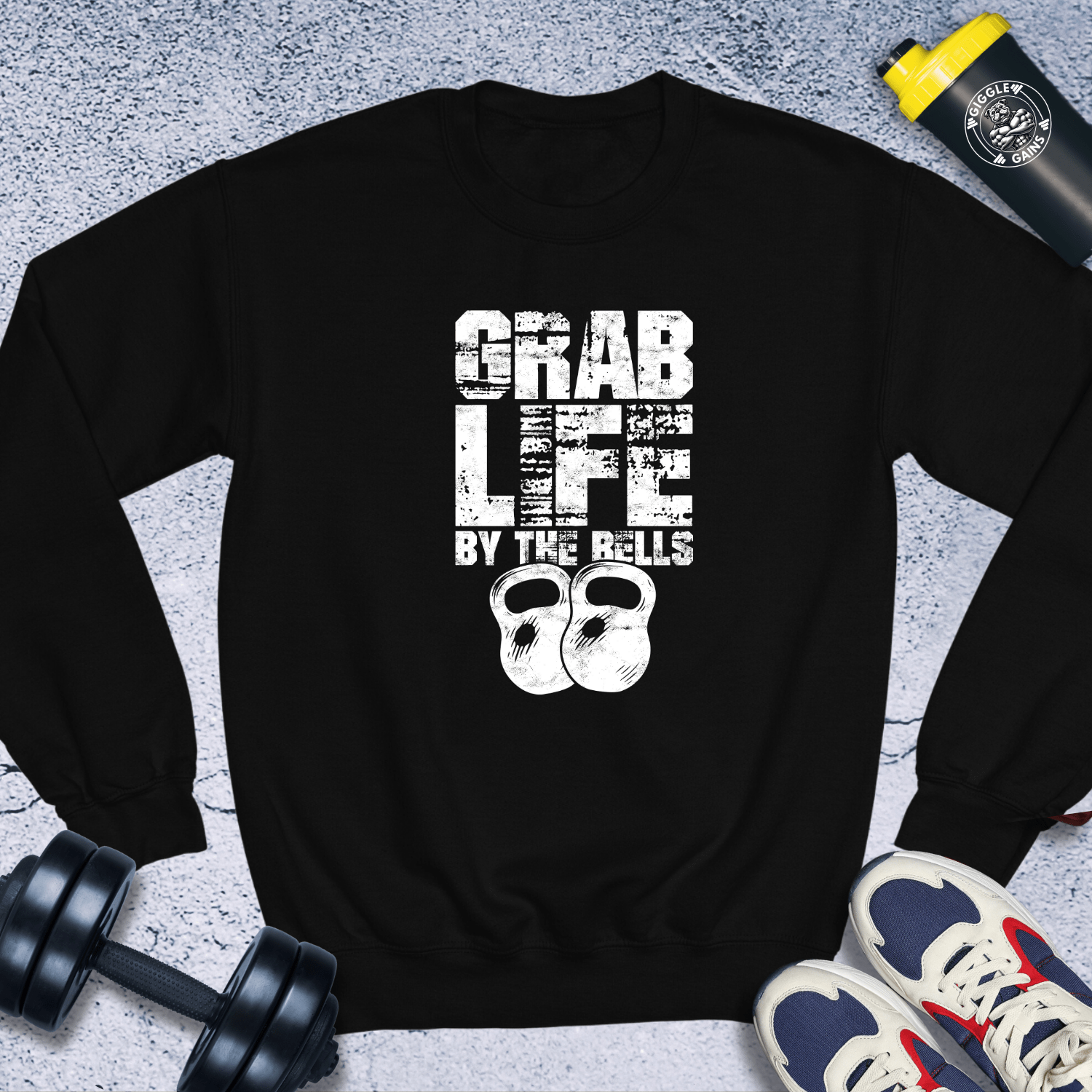 Sweatshirt Black / S Grab Life By The Bells Crewneck