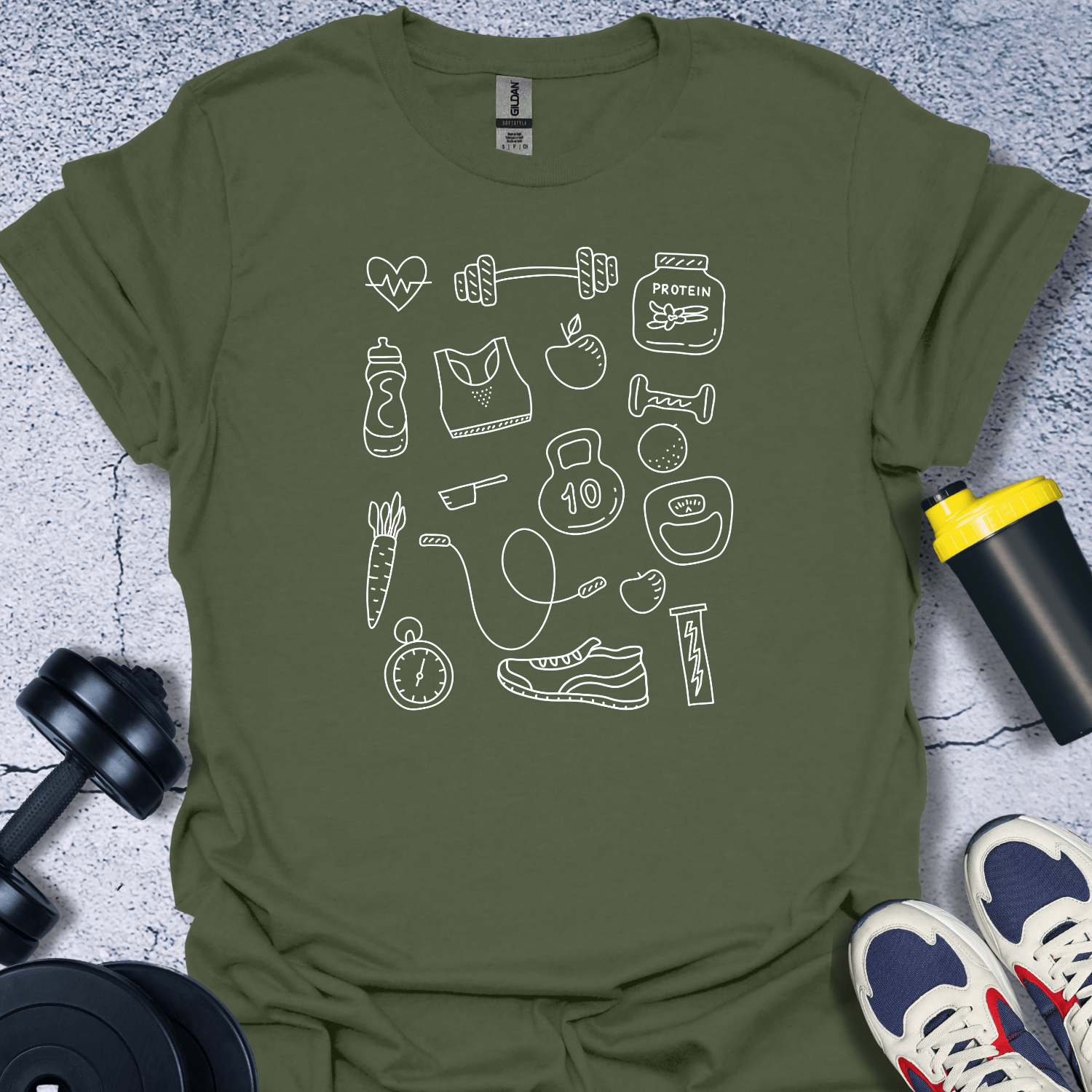 T-Shirt Military Green / S Gym Life T-Shirt