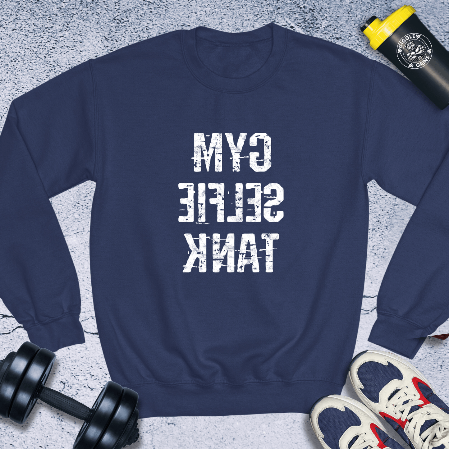 Sweatshirt Navy / S Gym Selfie Tank Crewneck