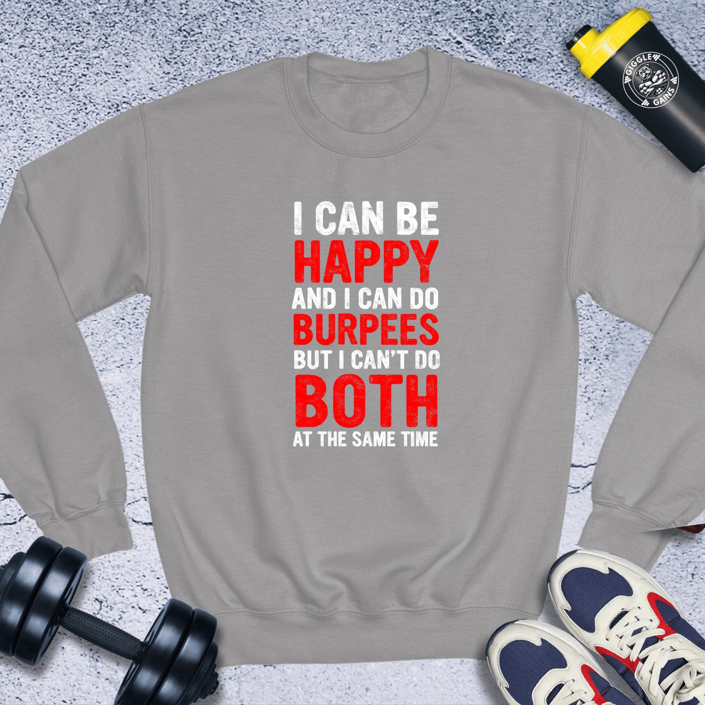 Sweatshirt Sport Grey / S Happy or Burpees Crewneck