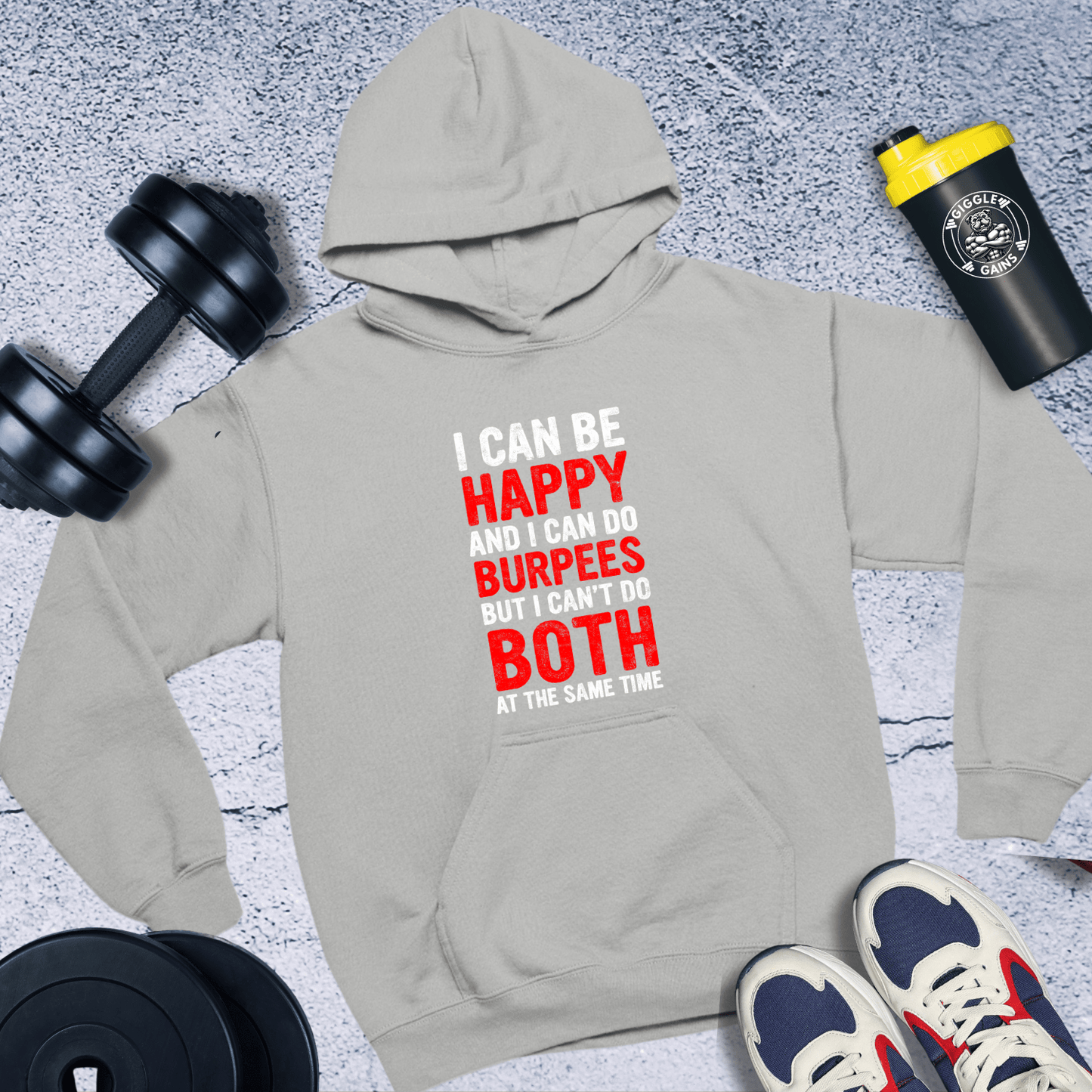 Hoodie Sport Grey / S Happy or Burpees Hoodie