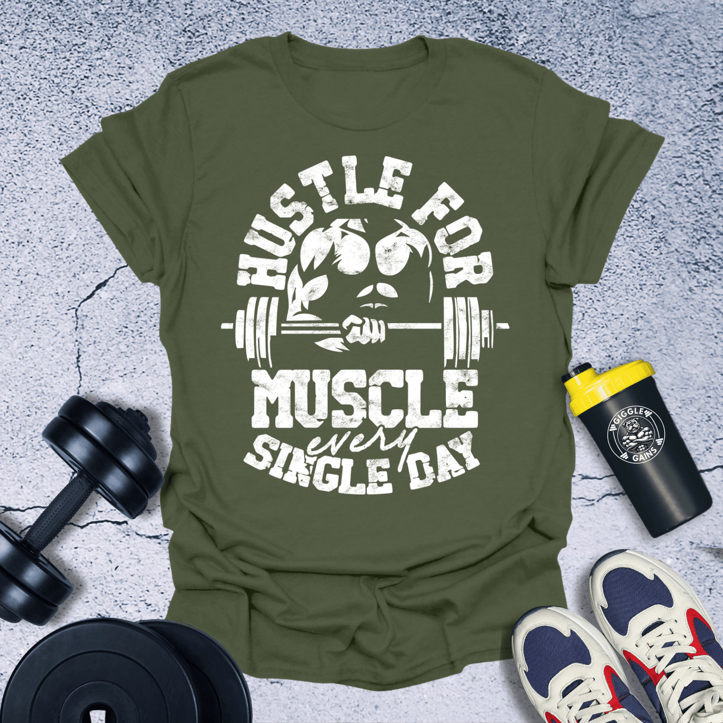 T-Shirt Military Green / S Hustle for Muscle T-Shirt