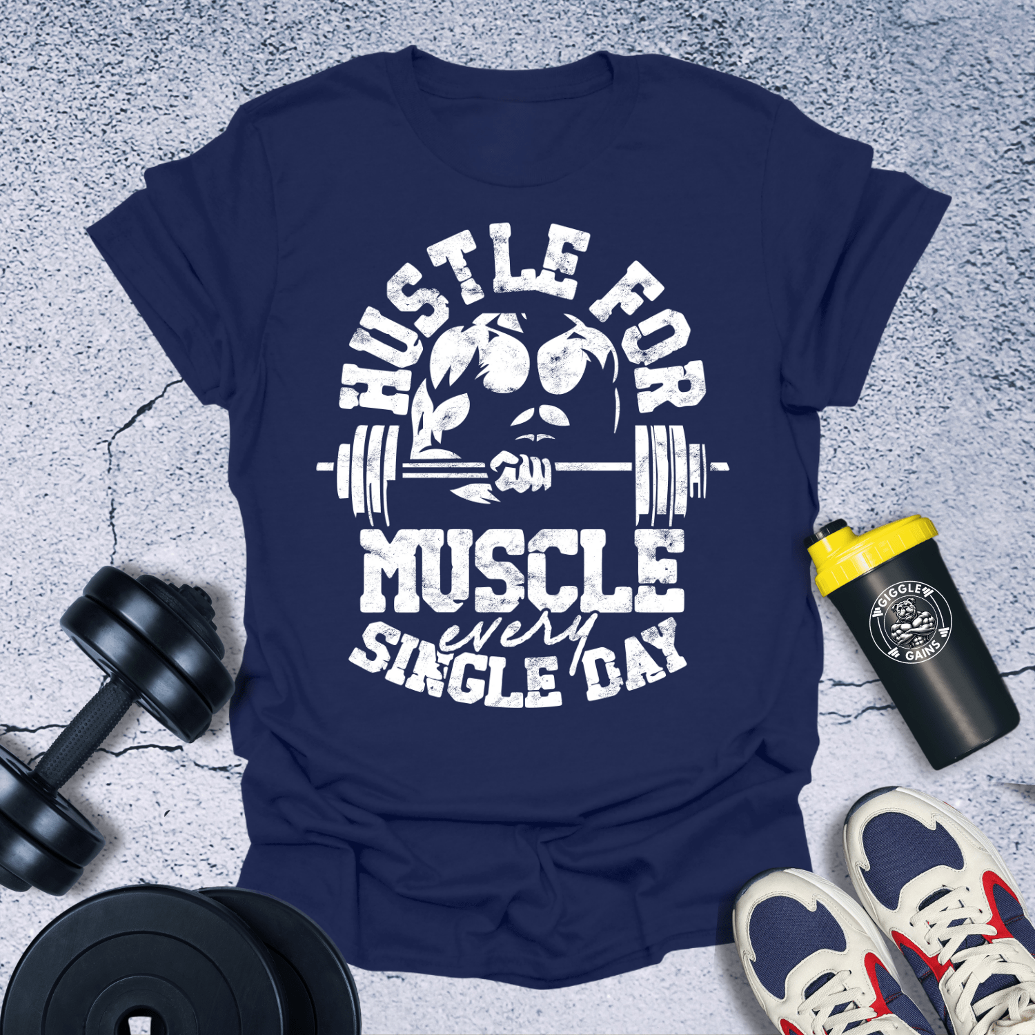 T-Shirt Navy / S Hustle for Muscle T-Shirt