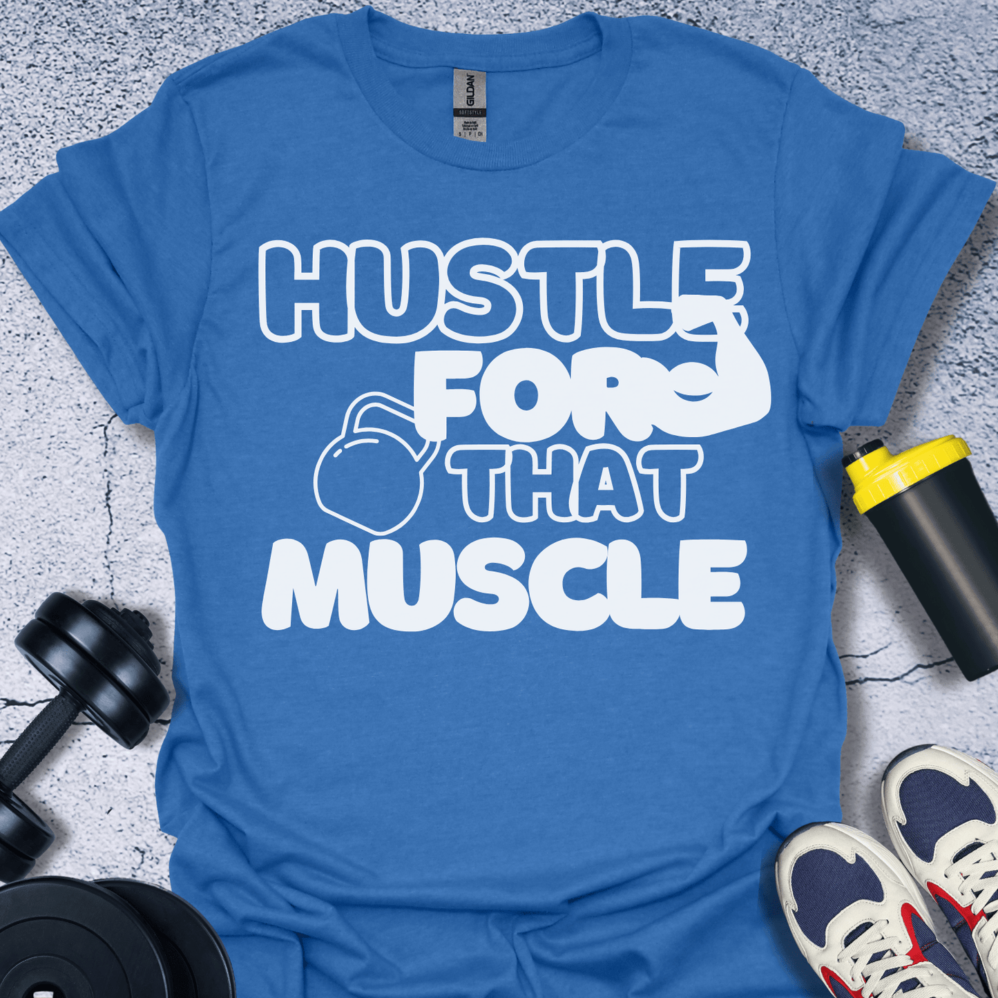 T-Shirt Heather Royal / S Hustle For That Muscle T-Shirt