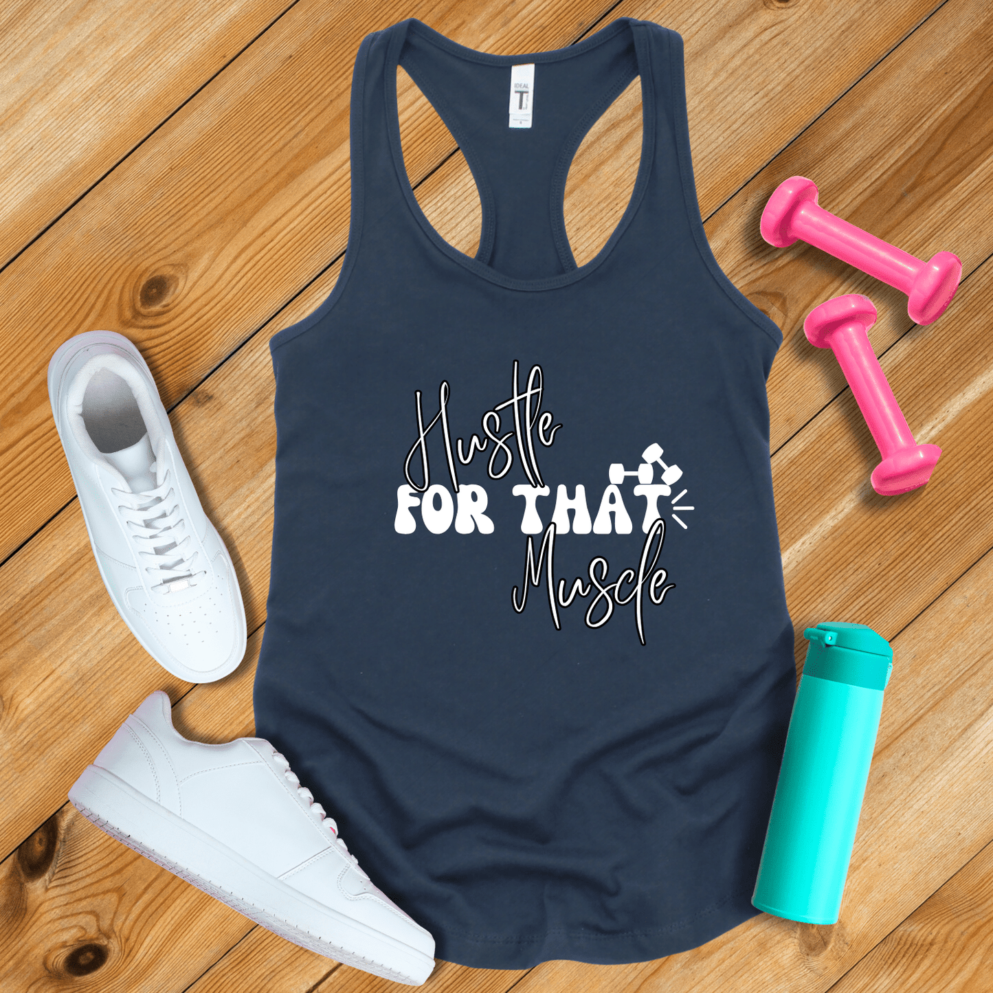 Tank Top Solid Midnight Navy / XS Hustle For That Muscle Tank Top