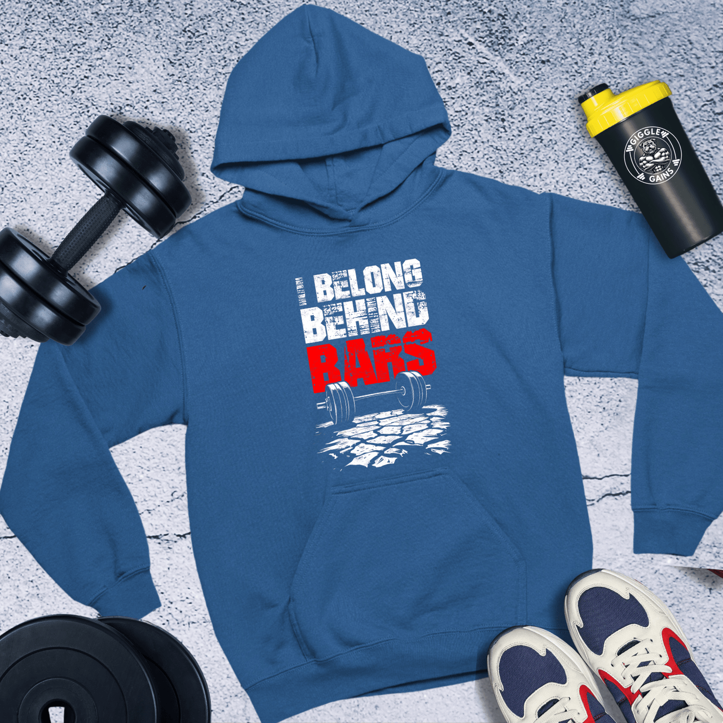 Hoodie Royal / S I Belong Behind Bars Hoodie