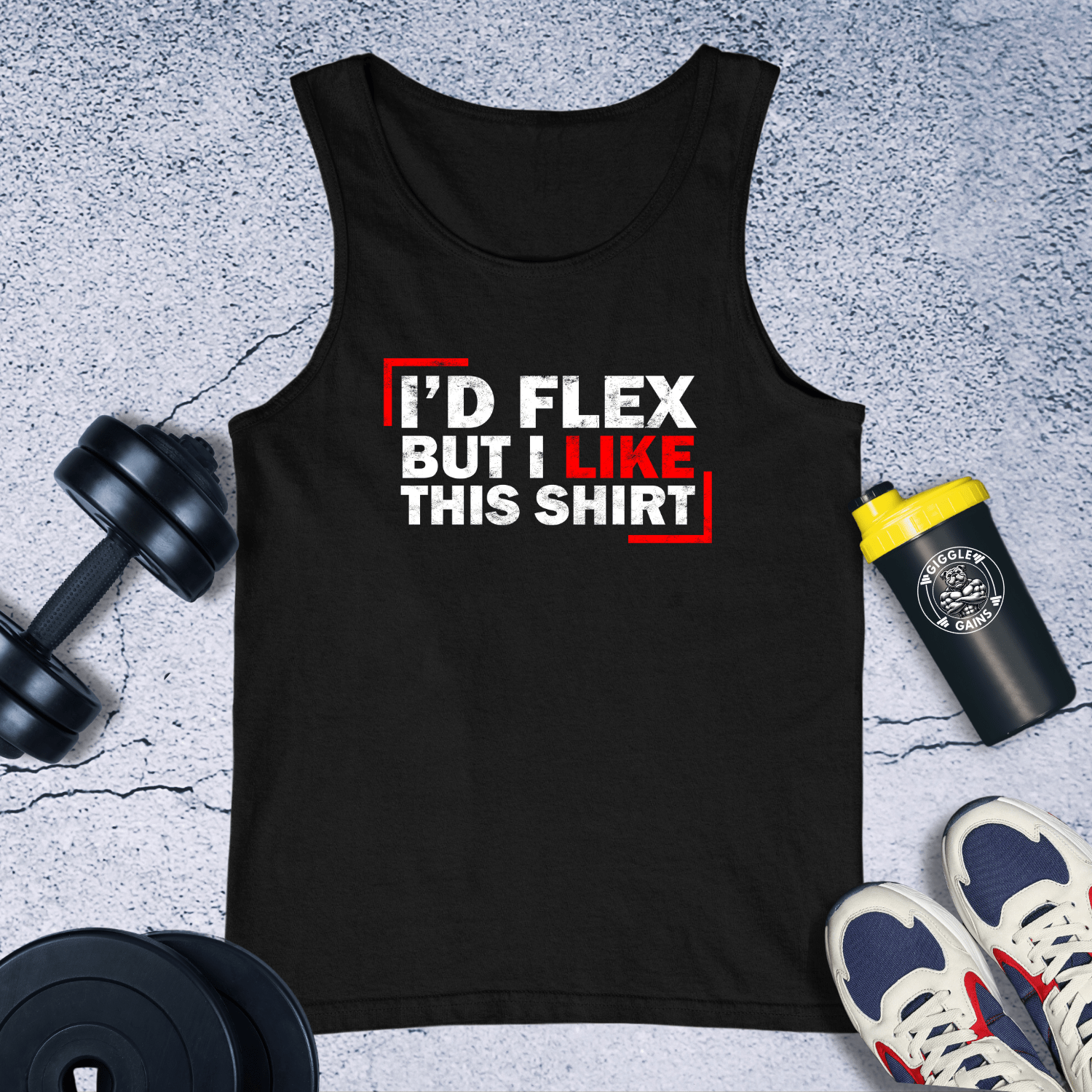 Tank Top Black / XS I'd Flex But I Like This Shirt Tank Top