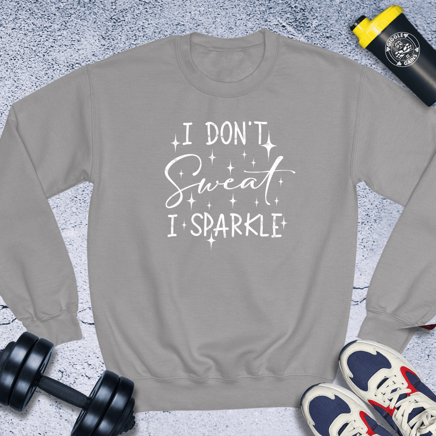 Sweatshirt Sport Grey / S I Don't Sweat I Sparkle Crewneck