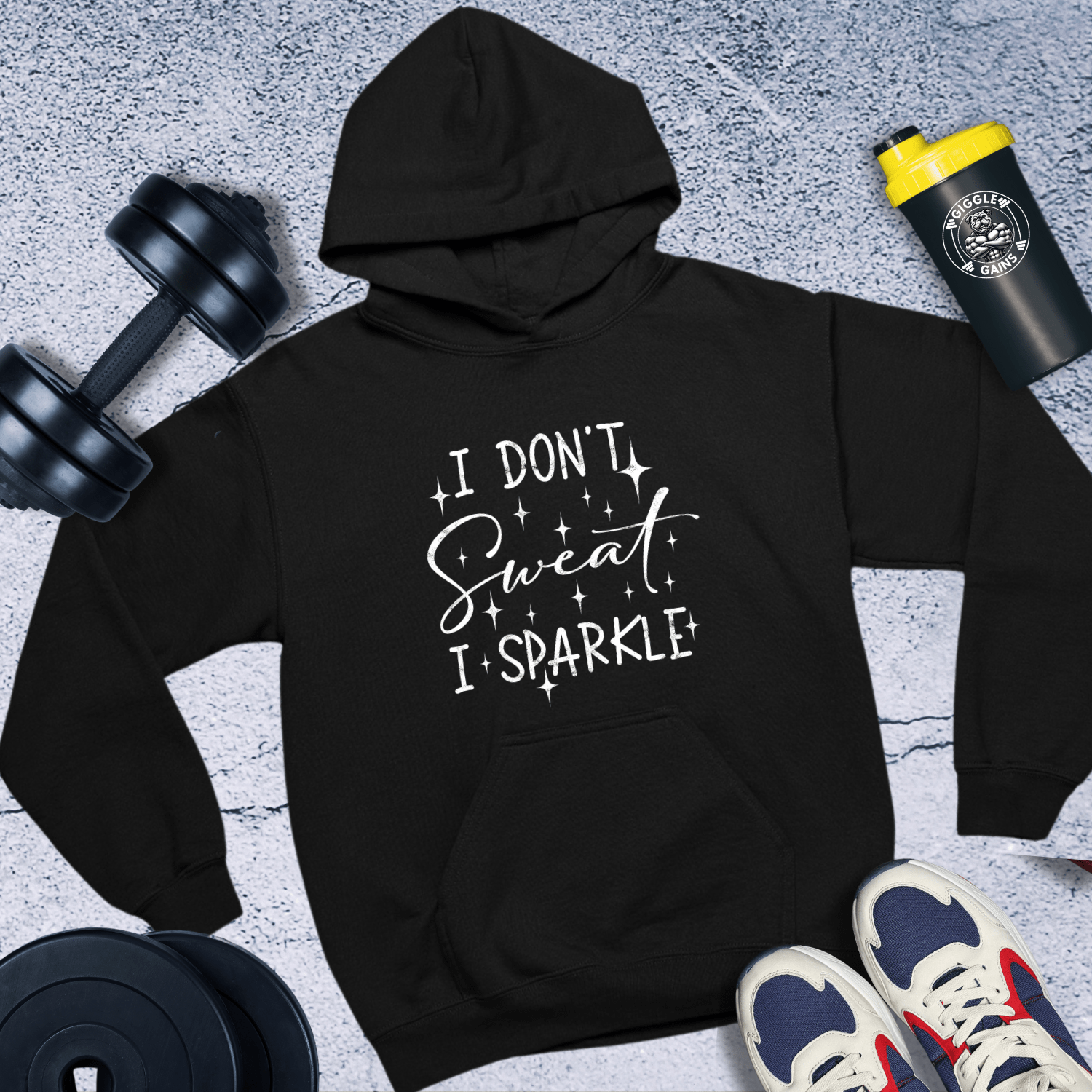 Hoodie Black / S I Don't Sweat I Sparkle Hoodie