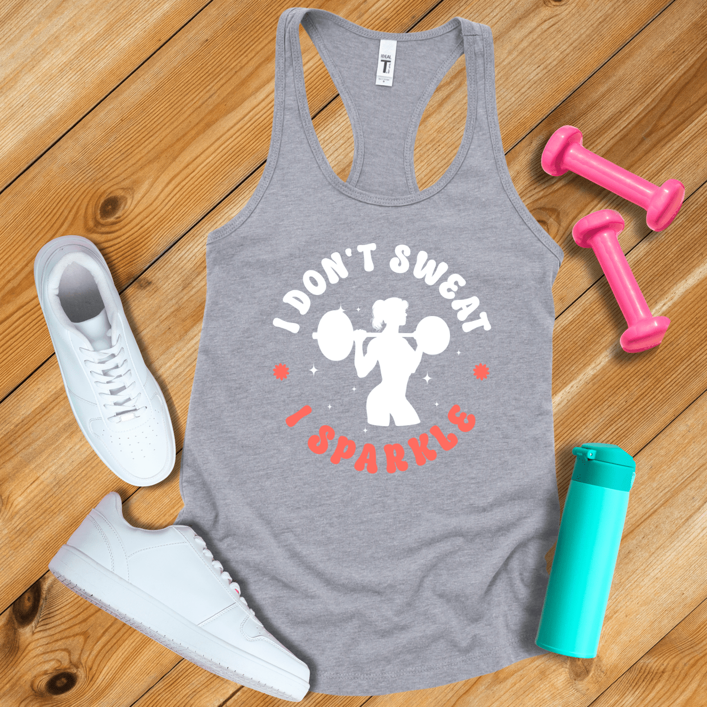 Tank Top Heather Grey / S I Don't Sweat I Sparkle Tank Top