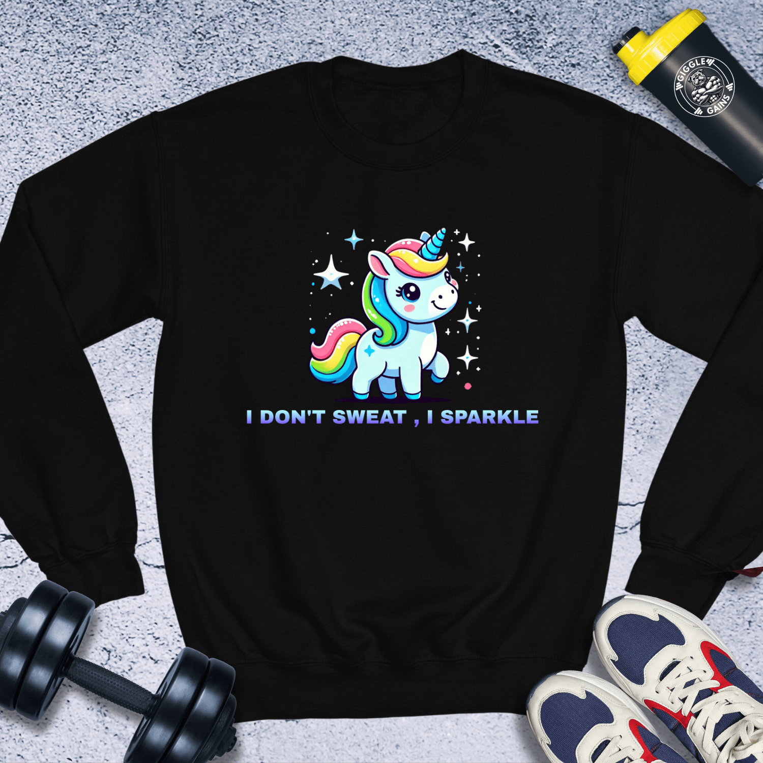 Sweatshirt Black / S I Dont Sweat I Sparkle Crewneck