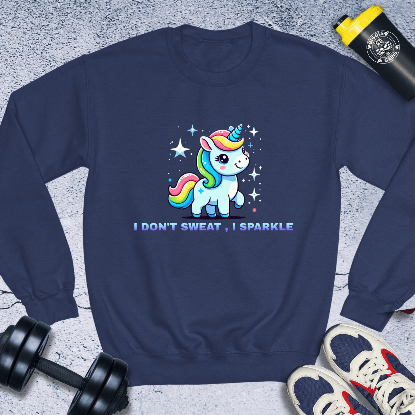 Sweatshirt Navy / S I Dont Sweat I Sparkle Crewneck