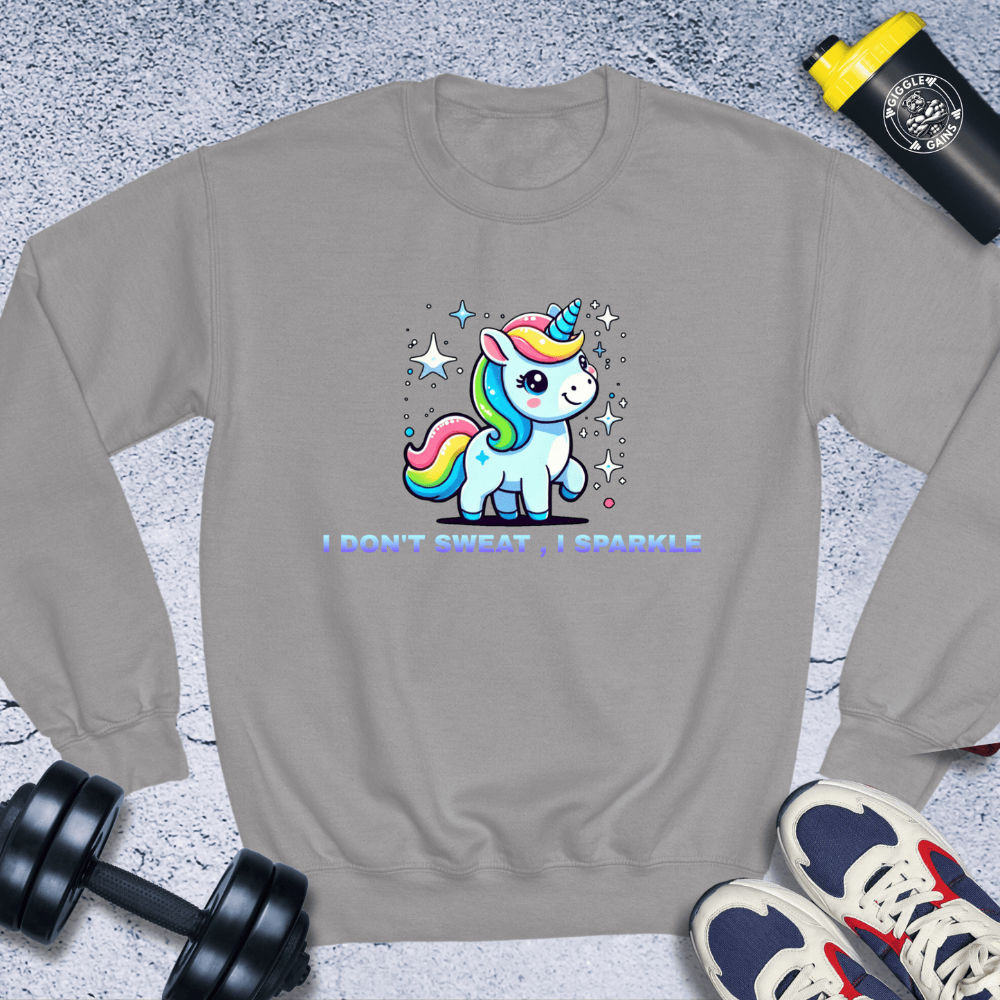 Sweatshirt Sport Grey / S I Dont Sweat I Sparkle Crewneck