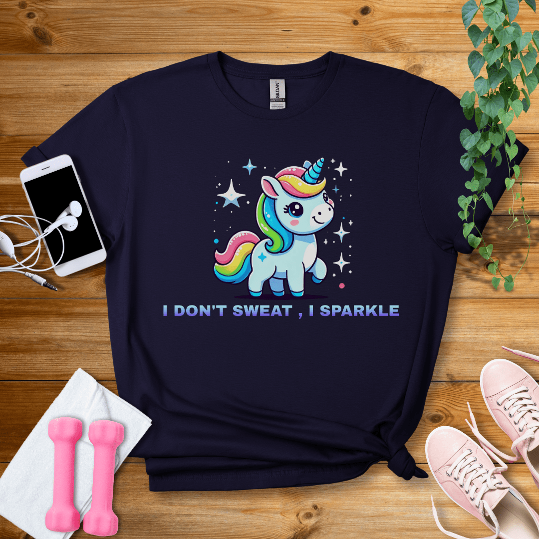 T-Shirt Navy / S I Dont Sweat I Sparkle T-Shirt