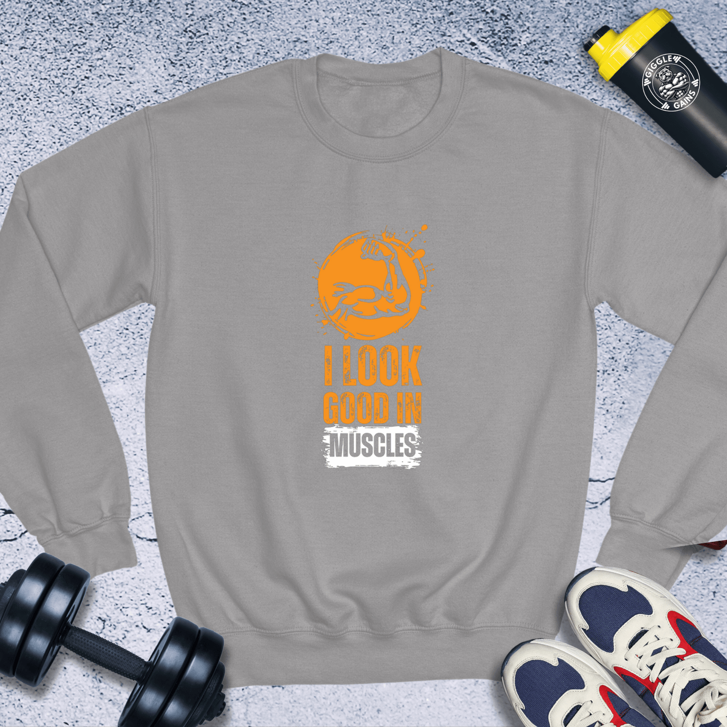 Sweatshirt Sport Grey / S I Look Good In Muscles Crewneck