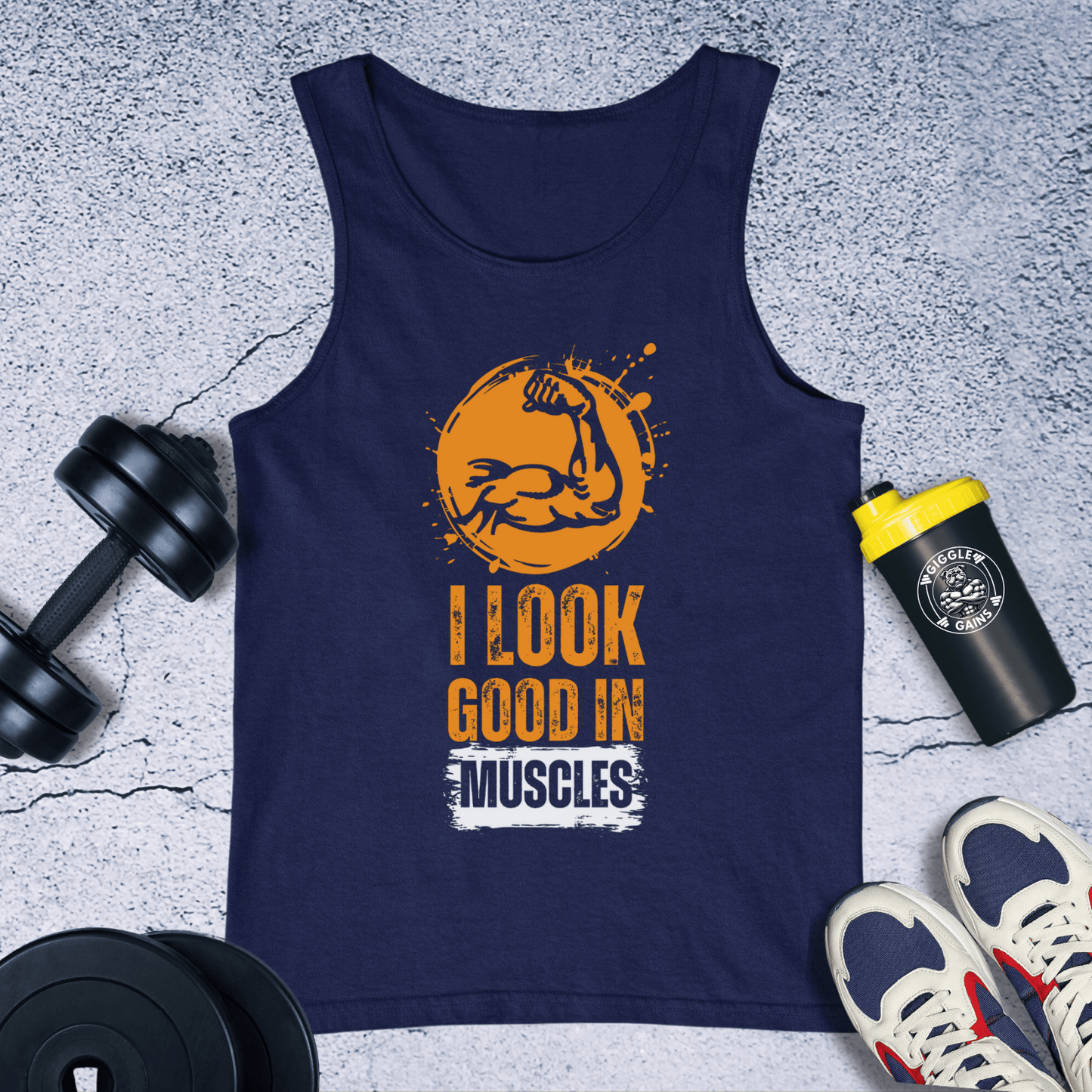 Tank Top Navy / XS I Look Good In Muscles Tank Top