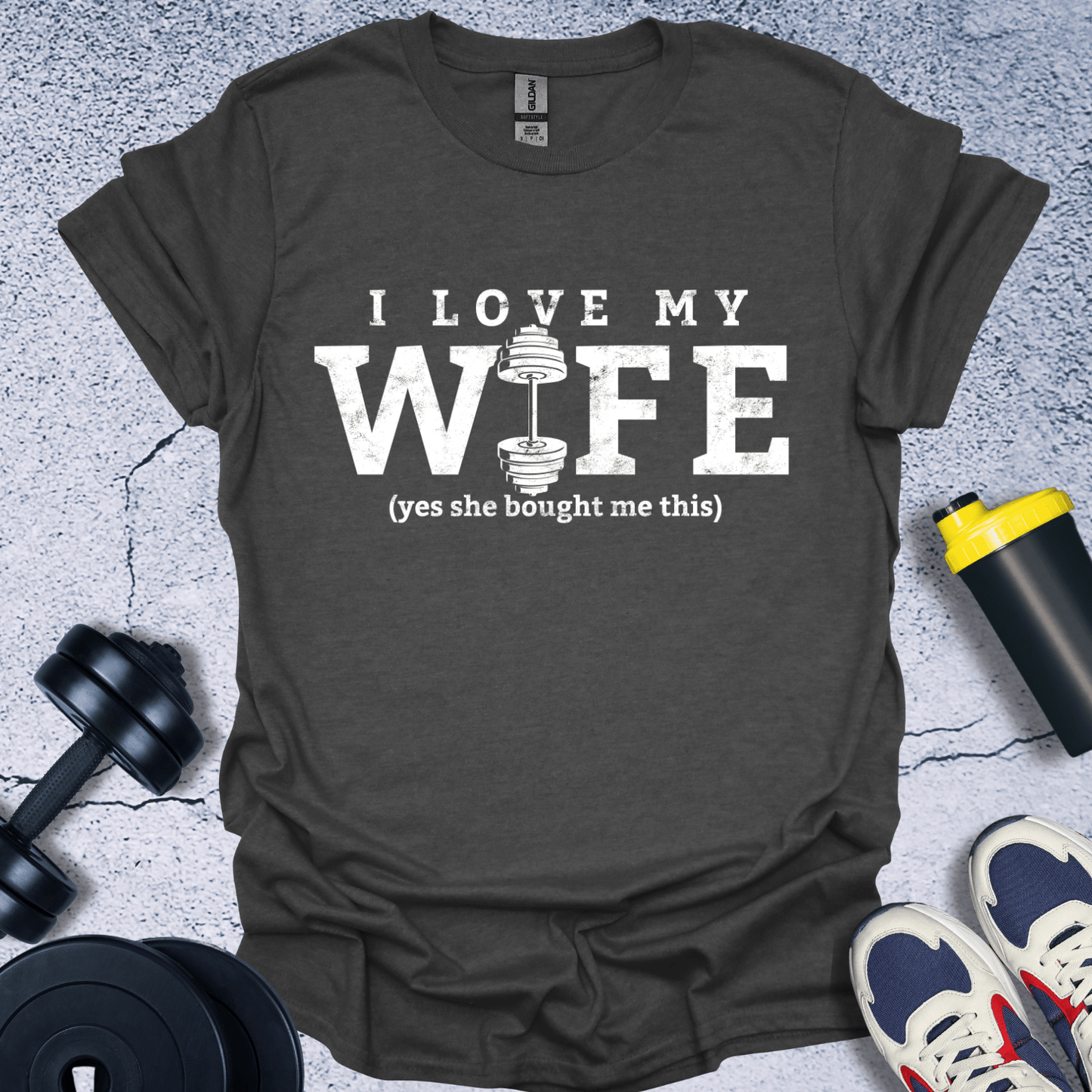 T-Shirt Dark Heather / S I Love My Wife T-Shirt