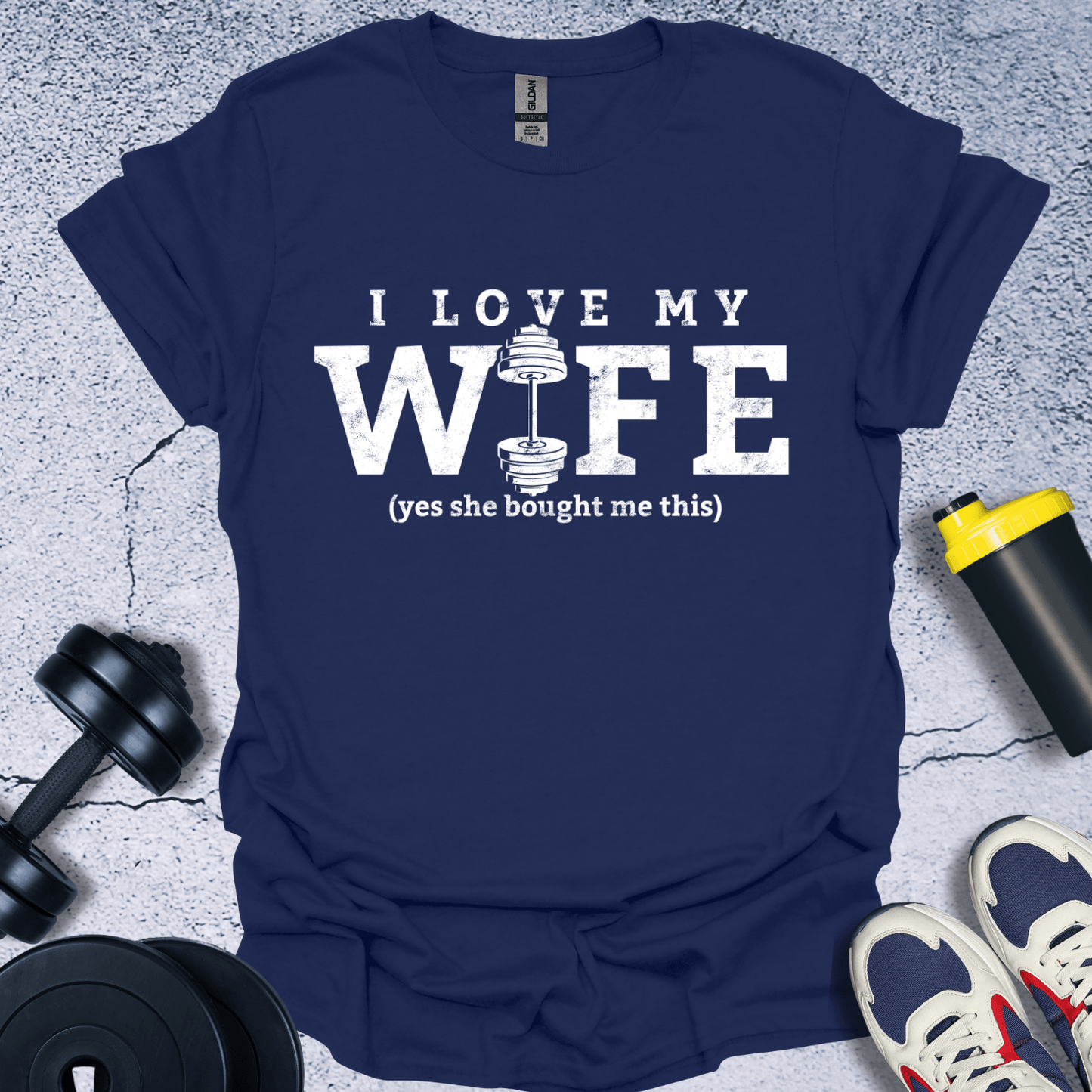 T-Shirt Navy / S I Love My Wife T-Shirt