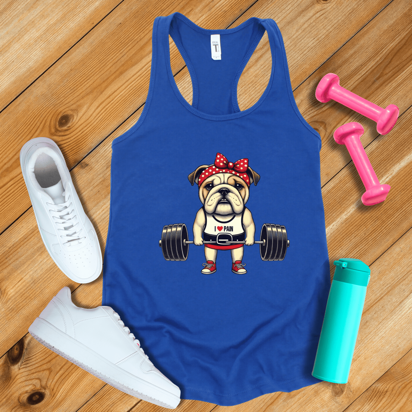 Tank Top Solid Royal / S I Love Pain Bulldog Tank Top