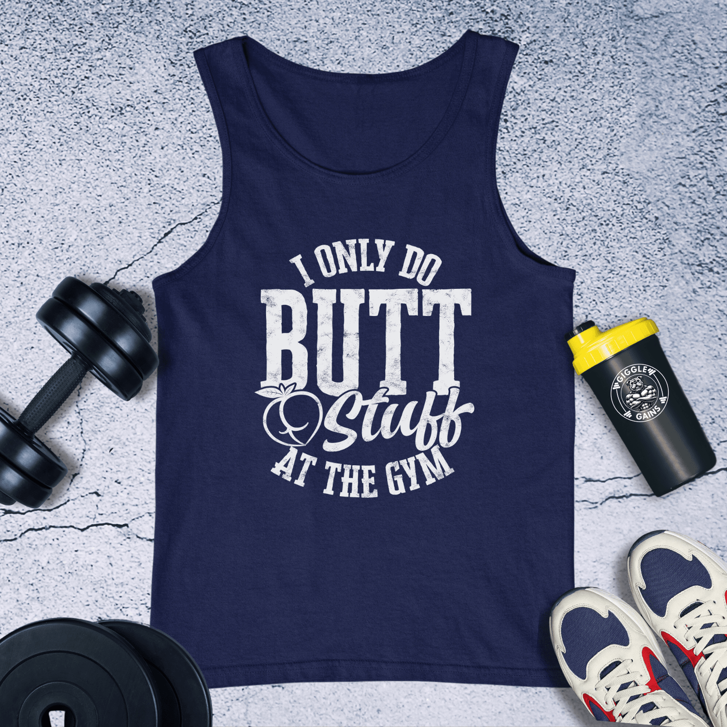 Tank Top Navy / XS I Only Do Butt Stuff Tank Top