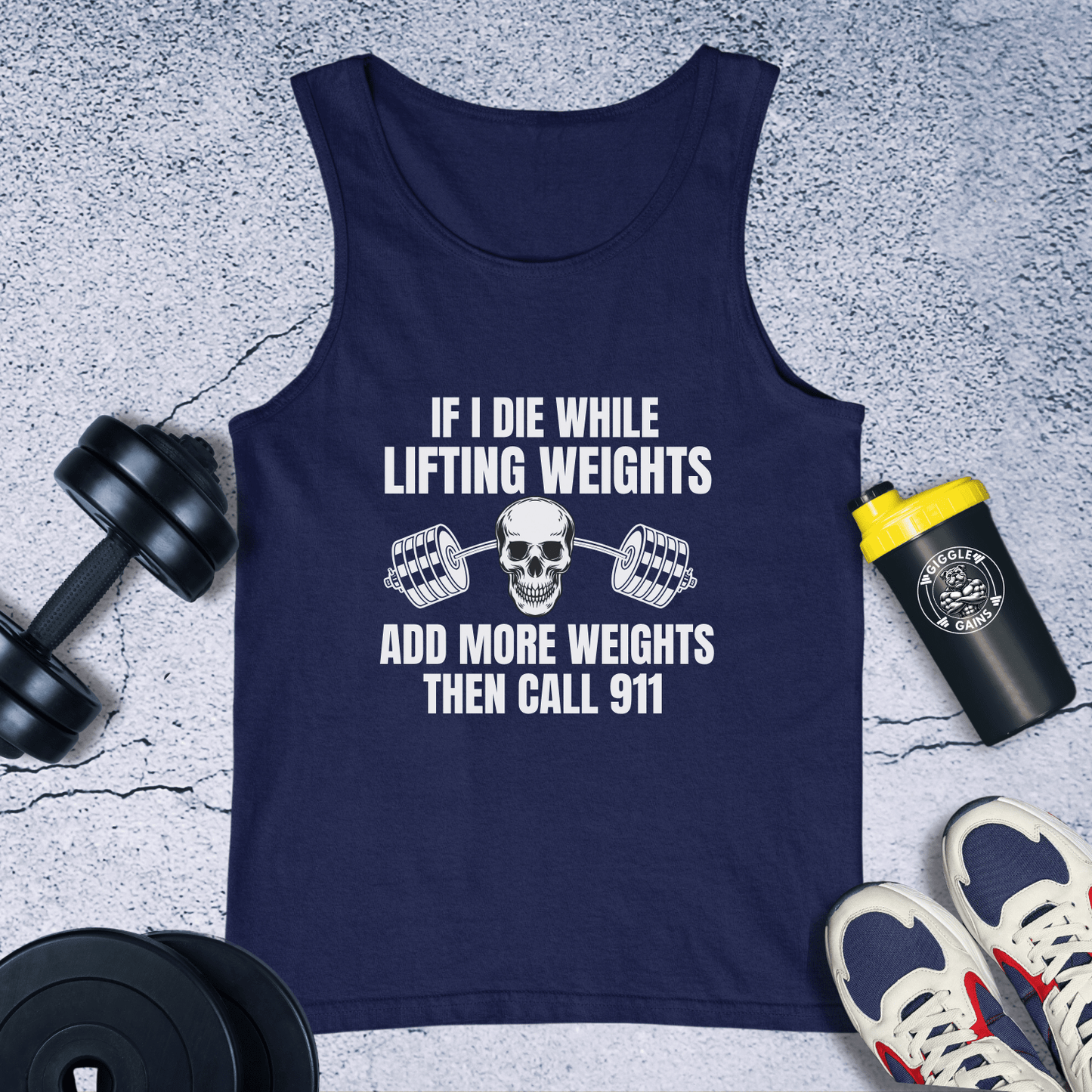 Tank Top Navy / XS If I Die While Lifting Weight Tank Top