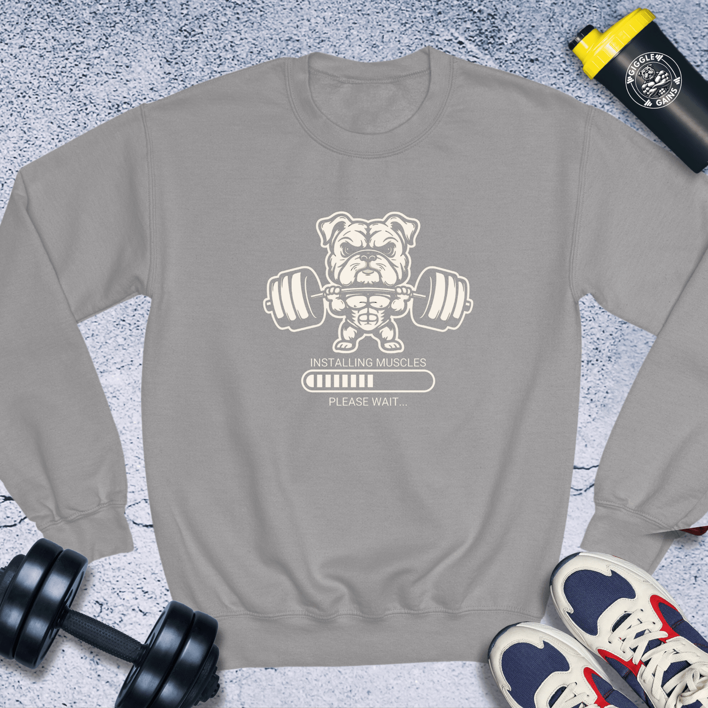 Sweatshirt Sport Grey / S Installing Muscles Bulldog Crewneck