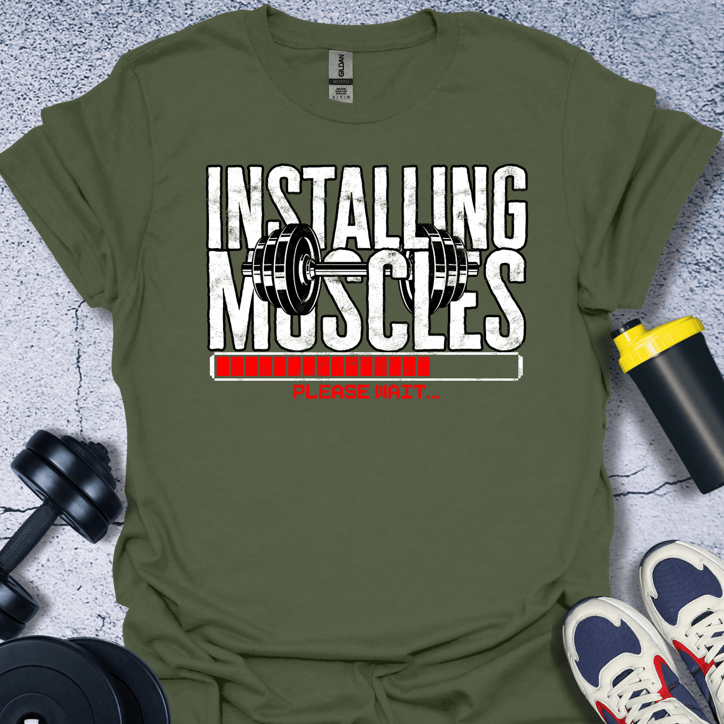 T-Shirt Military Green / S Installing Muscles T-Shirt