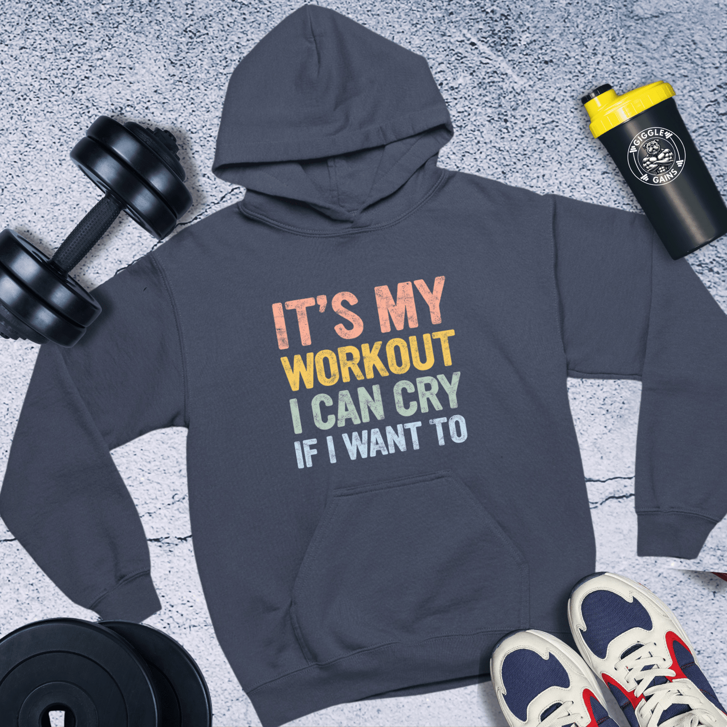 Hoodie Navy / S It's My Workout I Can Cry Hoodie