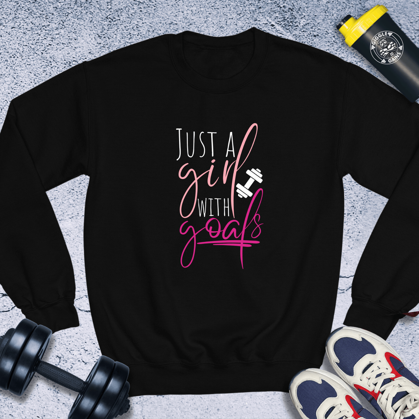 Sweatshirt Black / S Just A Girl With Goals Crewneck