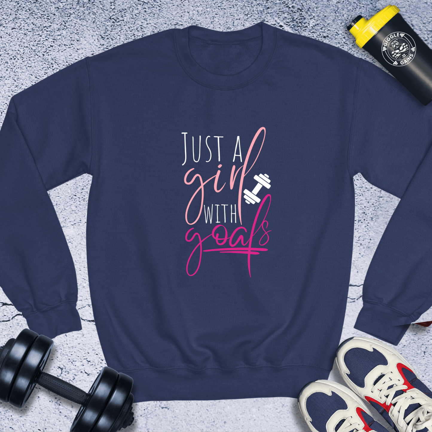 Sweatshirt Navy / S Just A Girl With Goals Crewneck