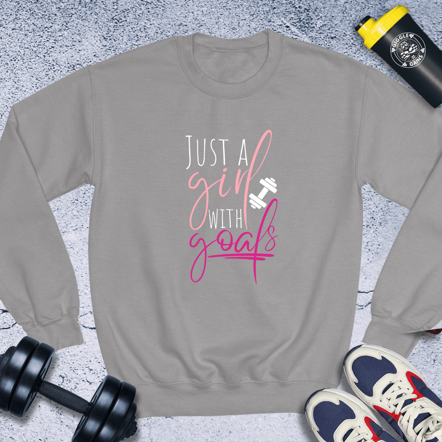 Sweatshirt Sport Grey / S Just A Girl With Goals Crewneck