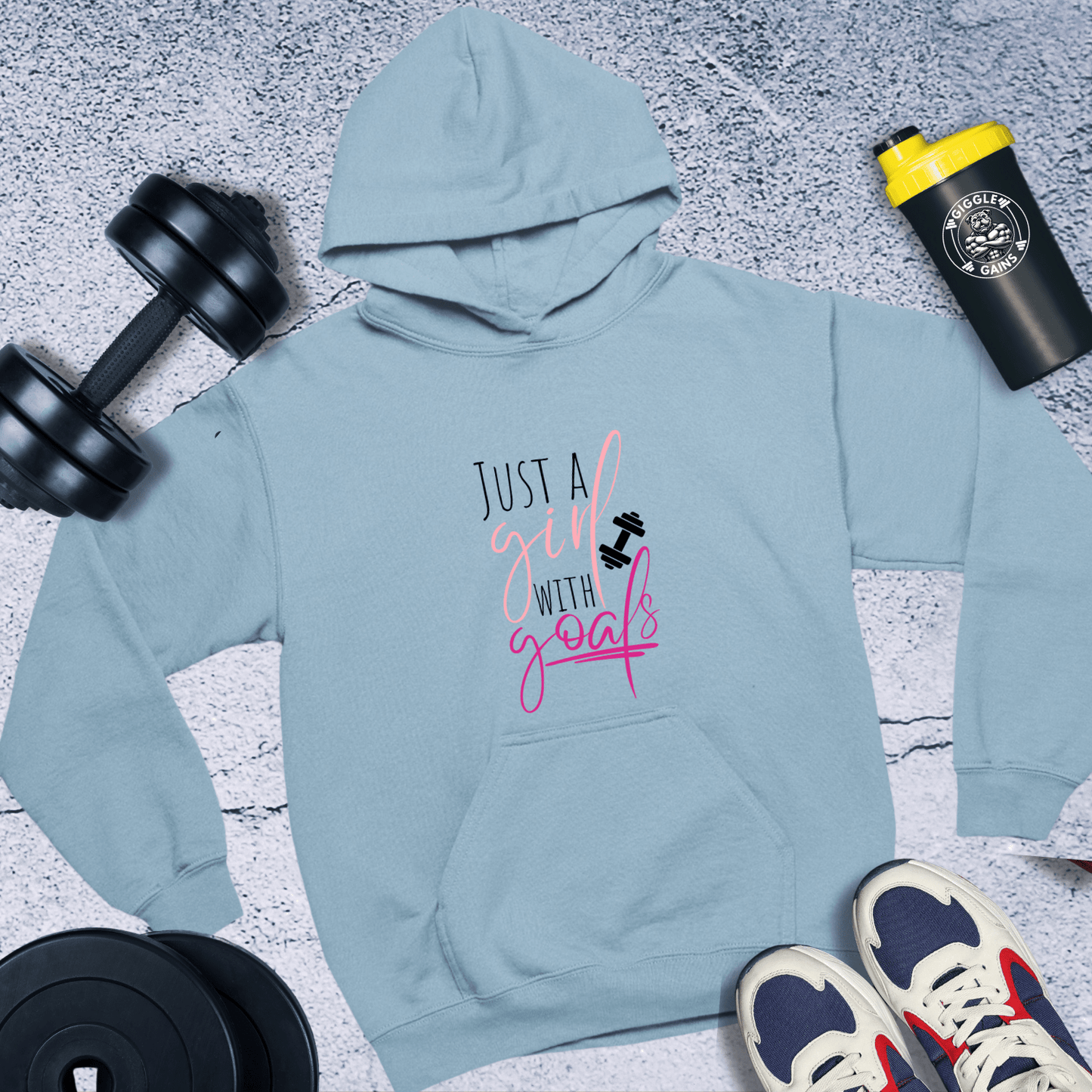 Hoodie Light Blue / S Just A Girl With Goals Hoodie