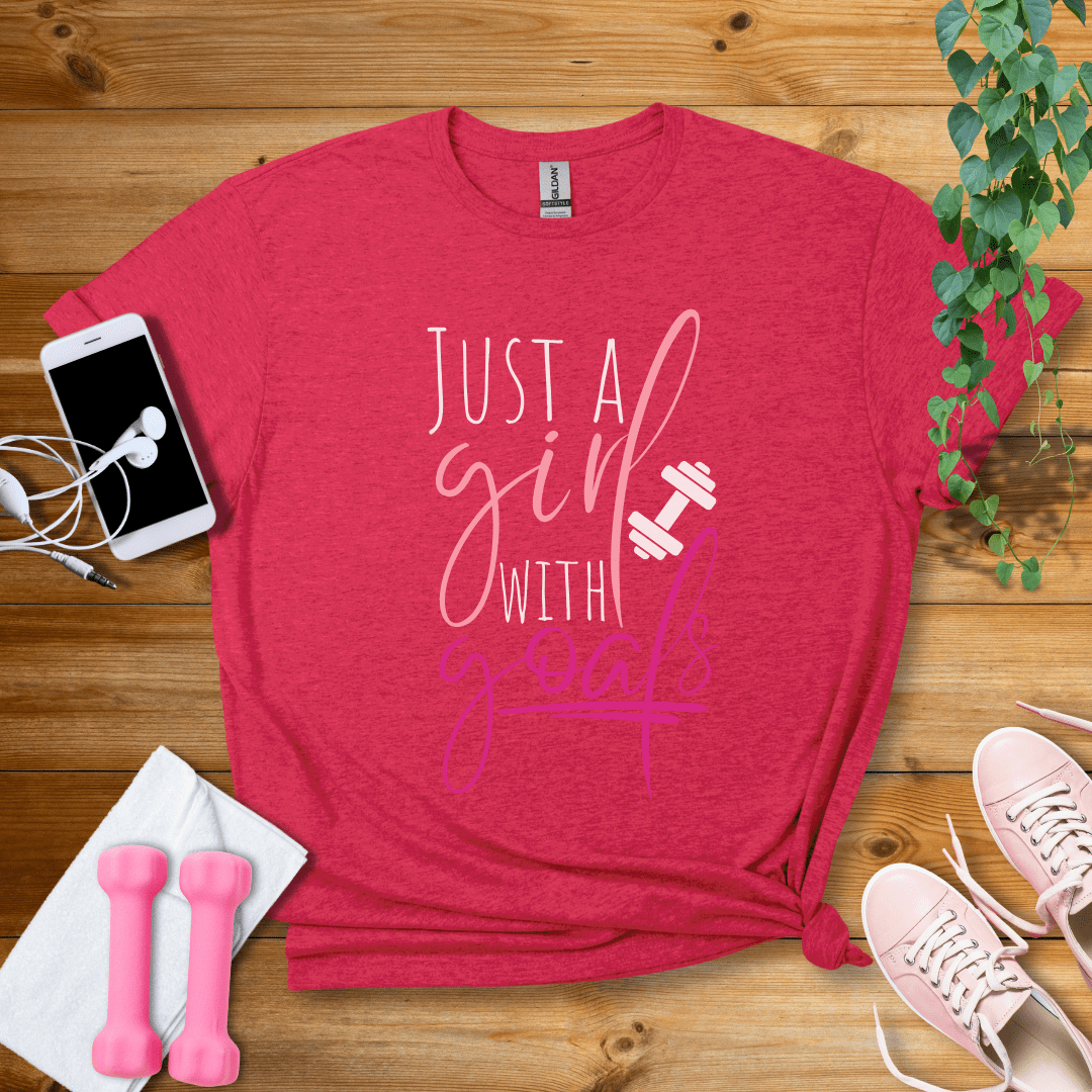 T-Shirt Heather Red / S Just A Girl With Goals T-Shirt