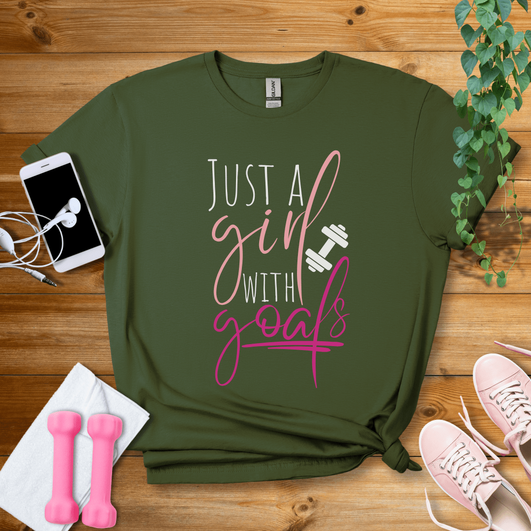 T-Shirt Military Green / S Just A Girl With Goals T-Shirt