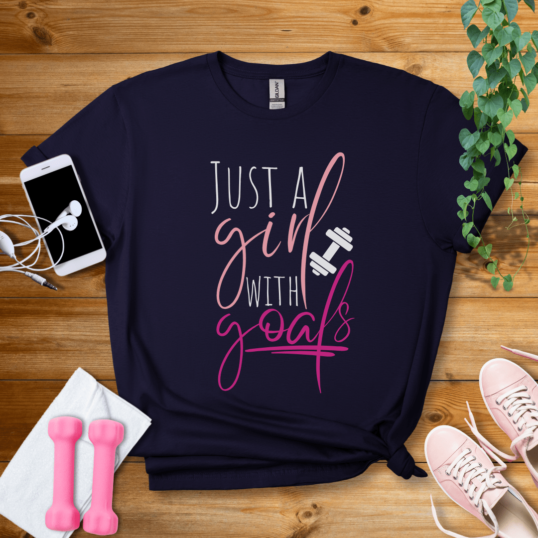 T-Shirt Navy / S Just A Girl With Goals T-Shirt