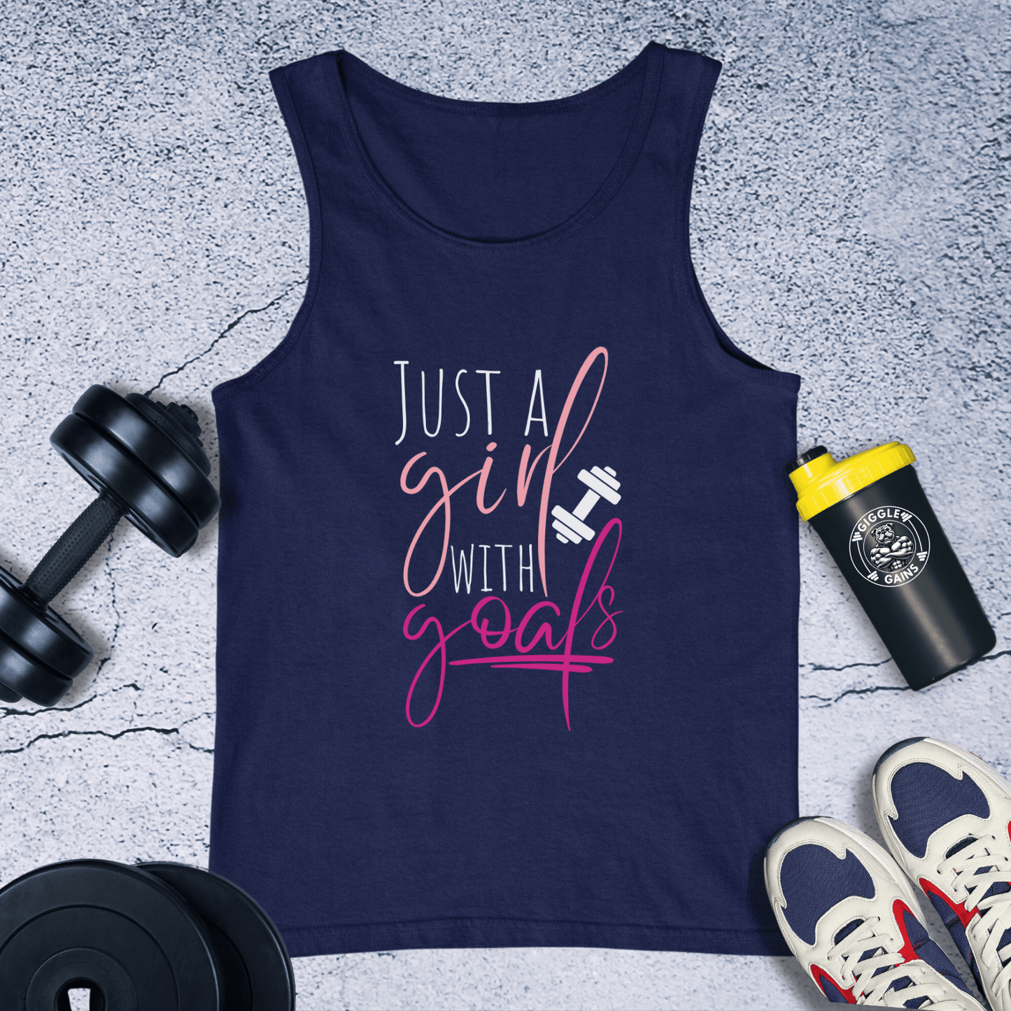 Tank Top Navy / XS Just A Girl With Goals Tank Top