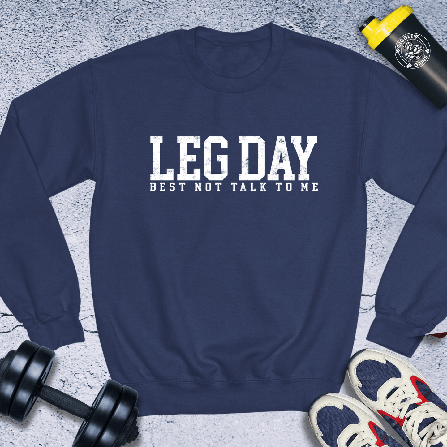 Sweatshirt Navy / S Leg Day Best Not To Talk Crewneck