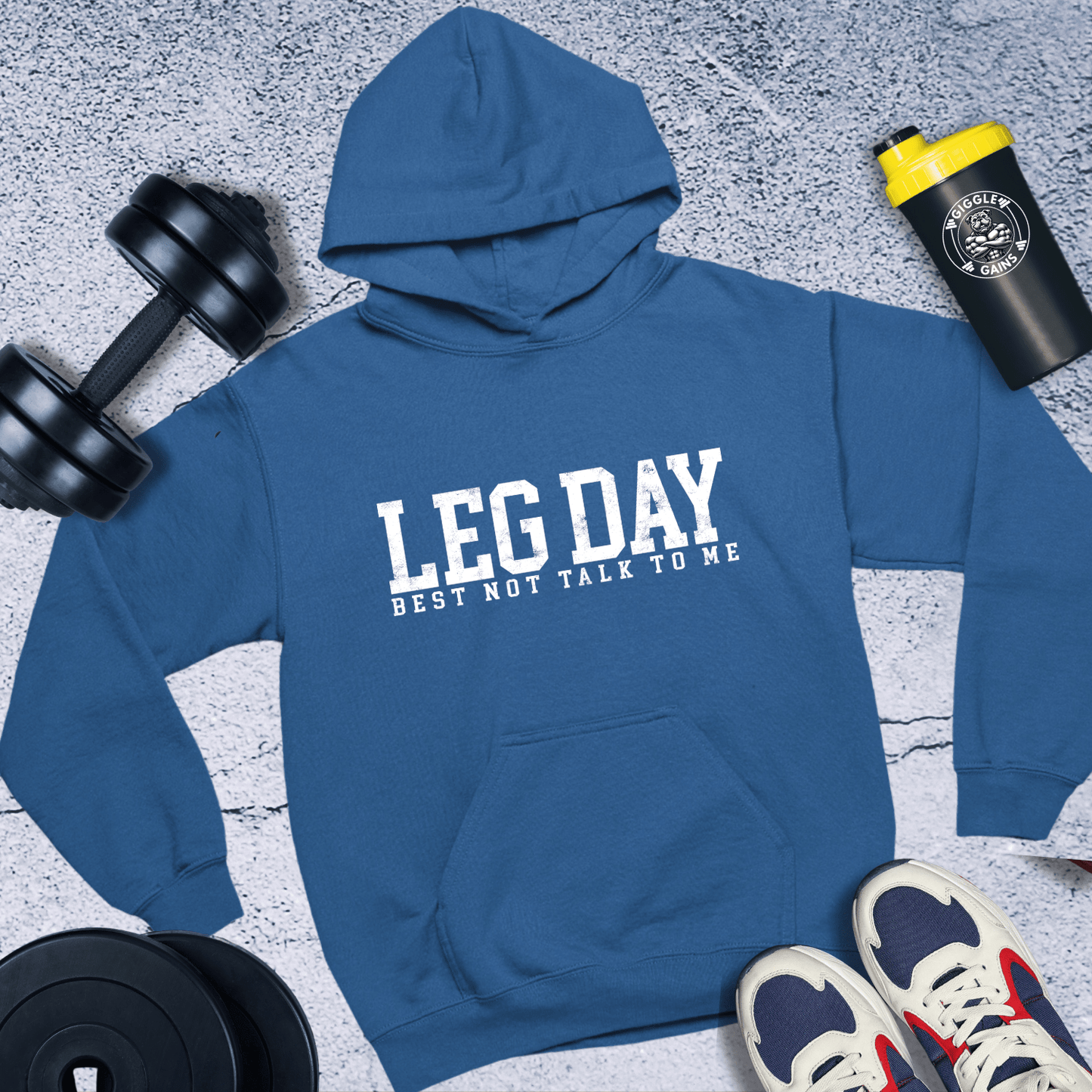 Hoodie Royal / S Leg Day Best Not To Talk Hoodie