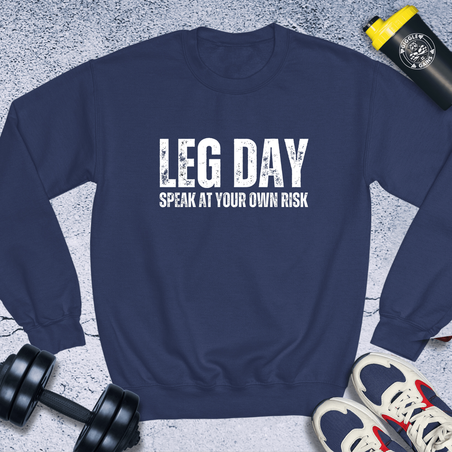 Sweatshirt Navy / S Leg Day Speak At Your Own Risk Crewneck