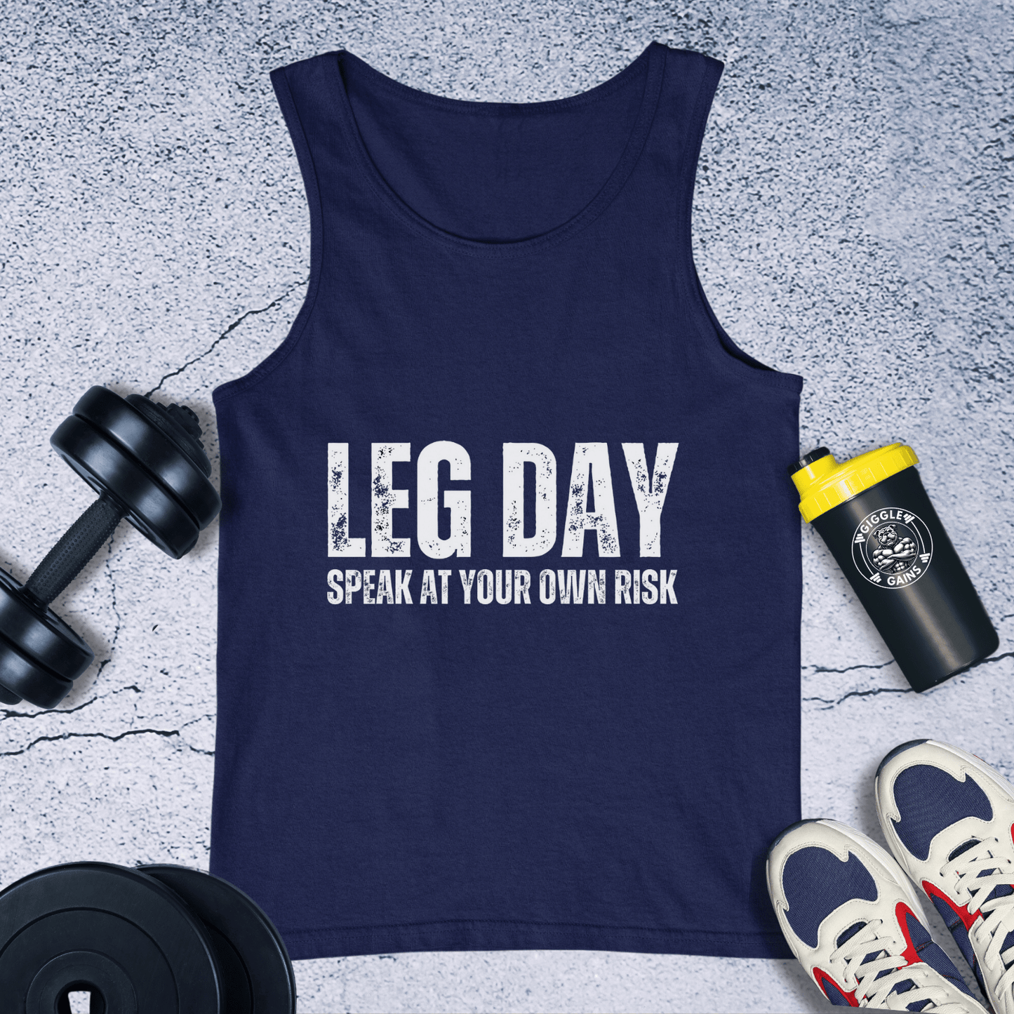 Tank Top Navy / XS Leg Day Speak At Your Own Risk Tank Top