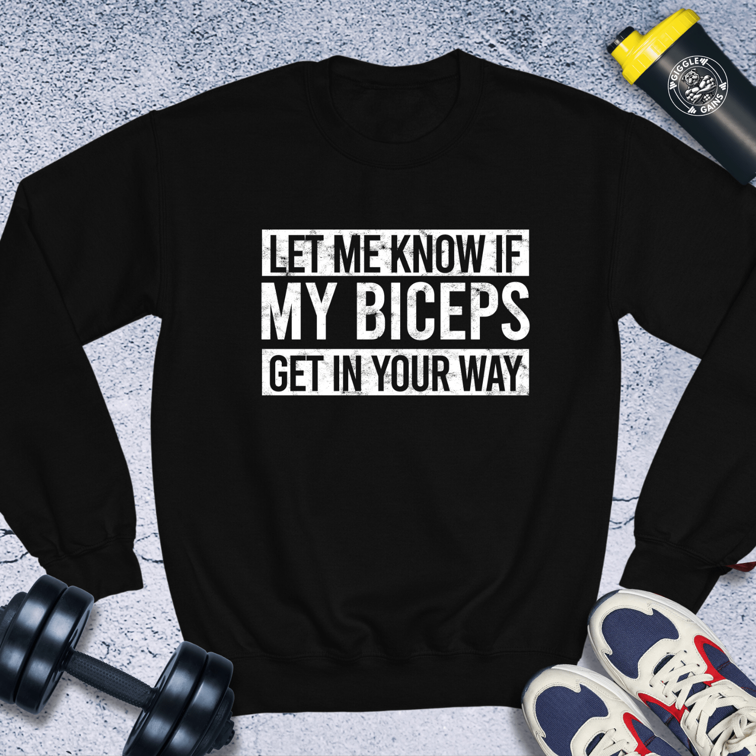 Sweatshirt Black / S Let Me Know If My Biceps Crewneck