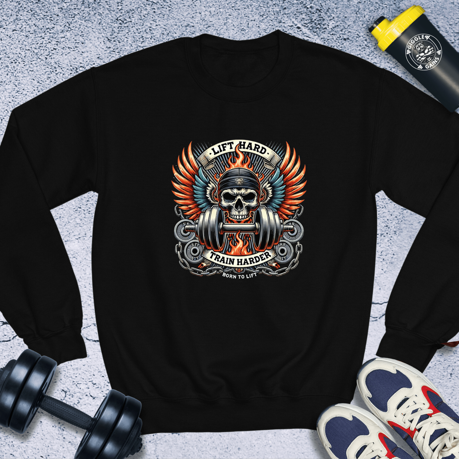 Sweatshirt Black / S Lift Hard Train Harder Crewneck