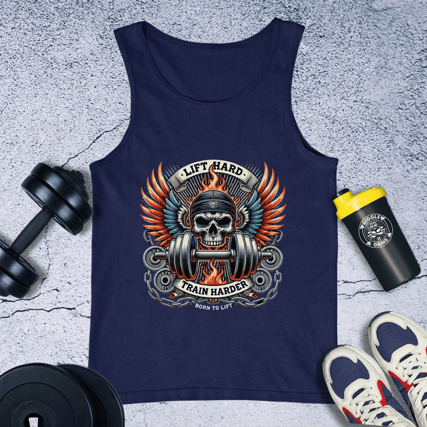 Tank Top Navy / XS Lift Hard Train Harder Tank Top